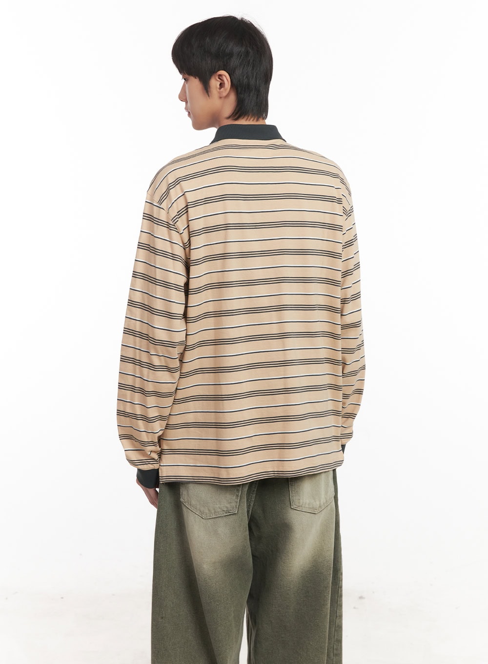 Men's Striped Collared Polo Shirt IM519