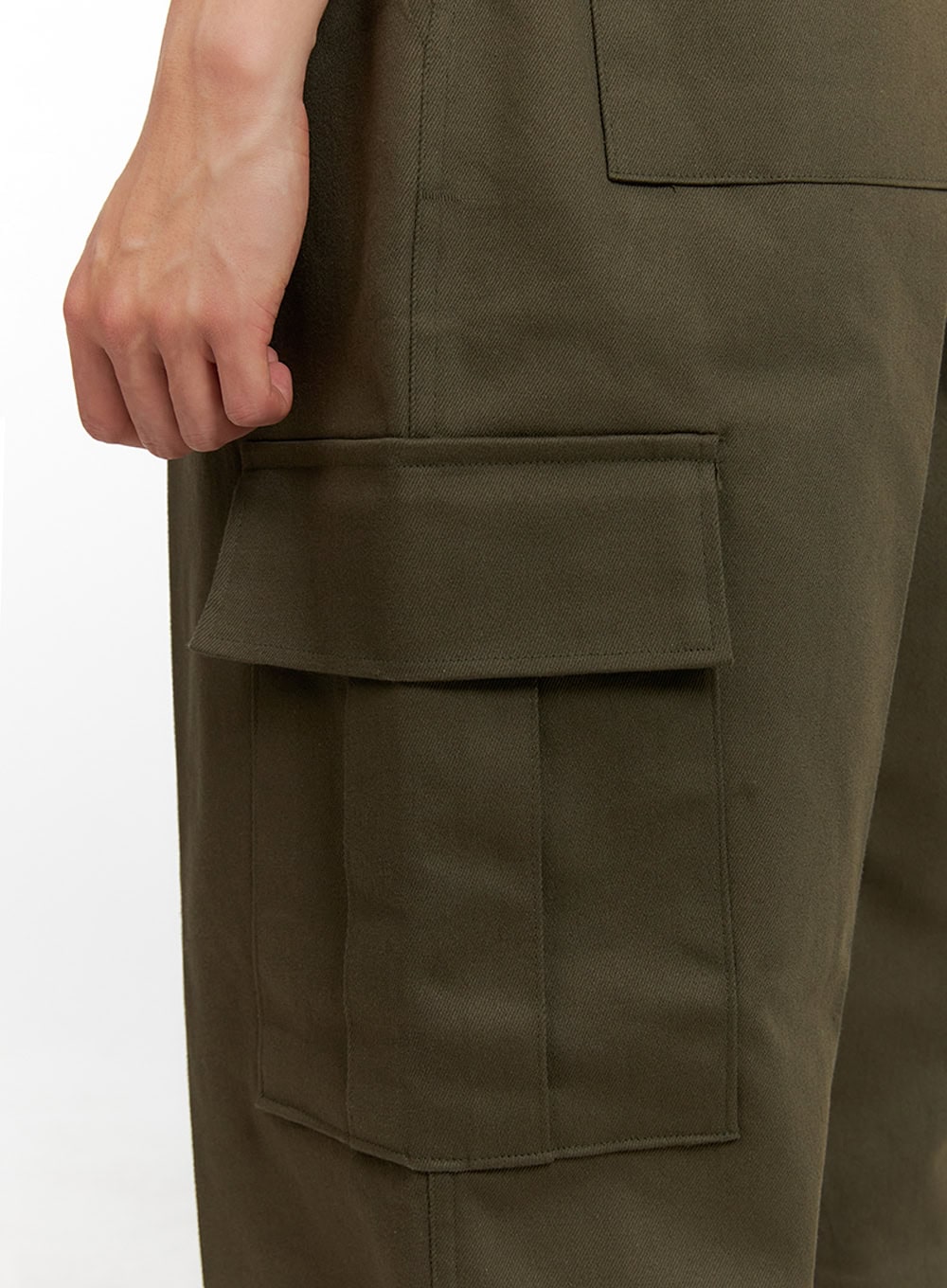 Men's Solid Cargo Pants (Dark Green) IU412