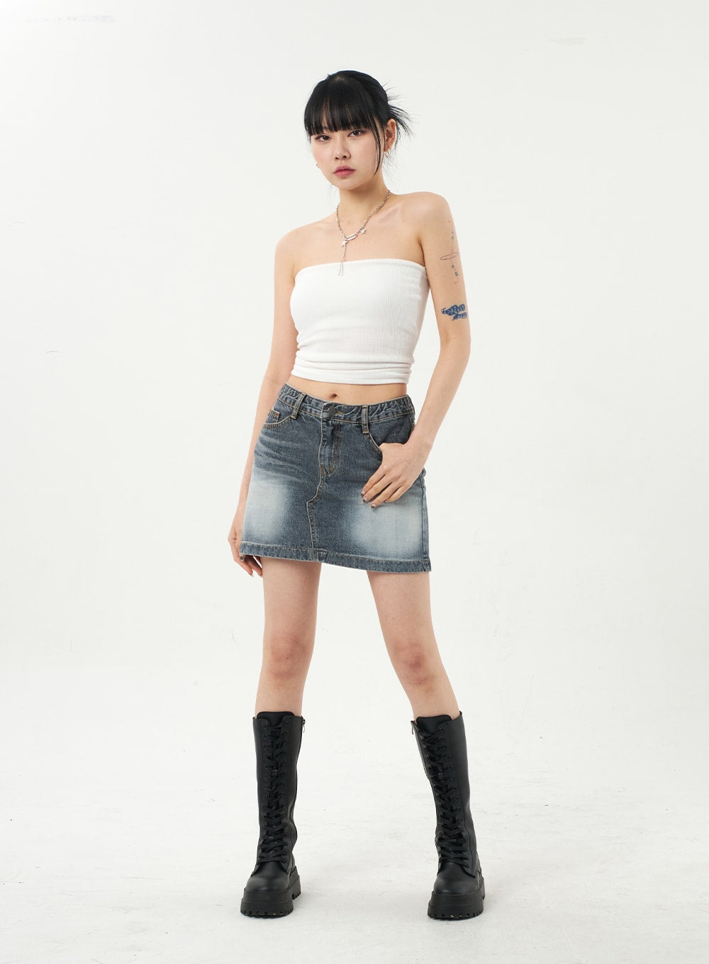 Ribbed Knit Tube Top CA327