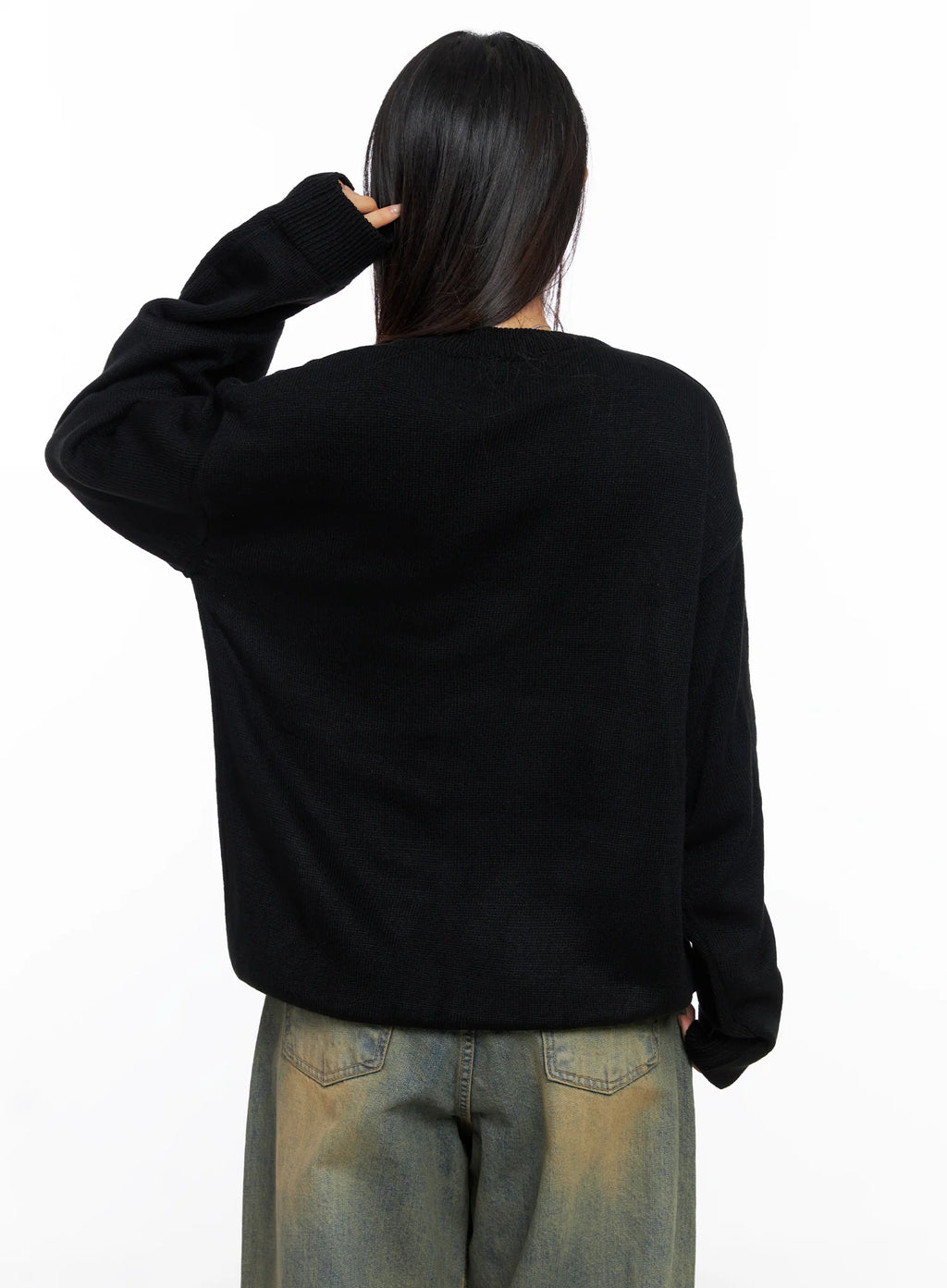 Oversized Graphic Knit Sweater CO515