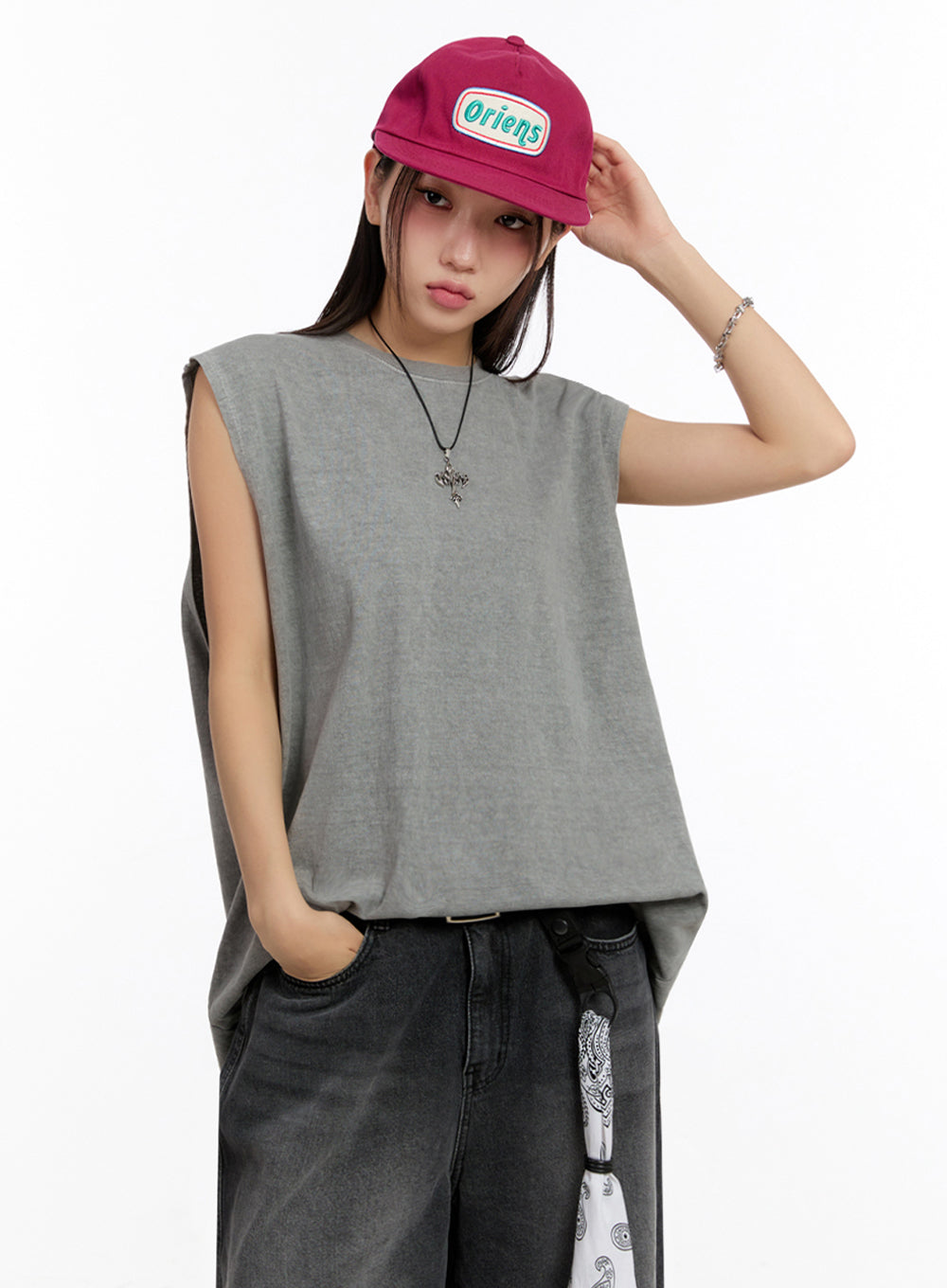 Relaxed-Fit Washed Tank Top IU509