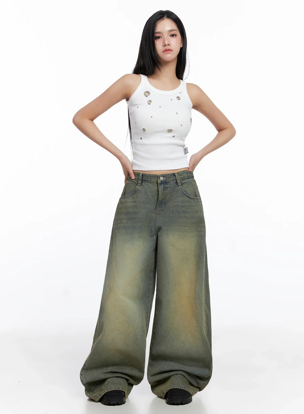 Milana Vintage Washed Baggy Jeans IS525