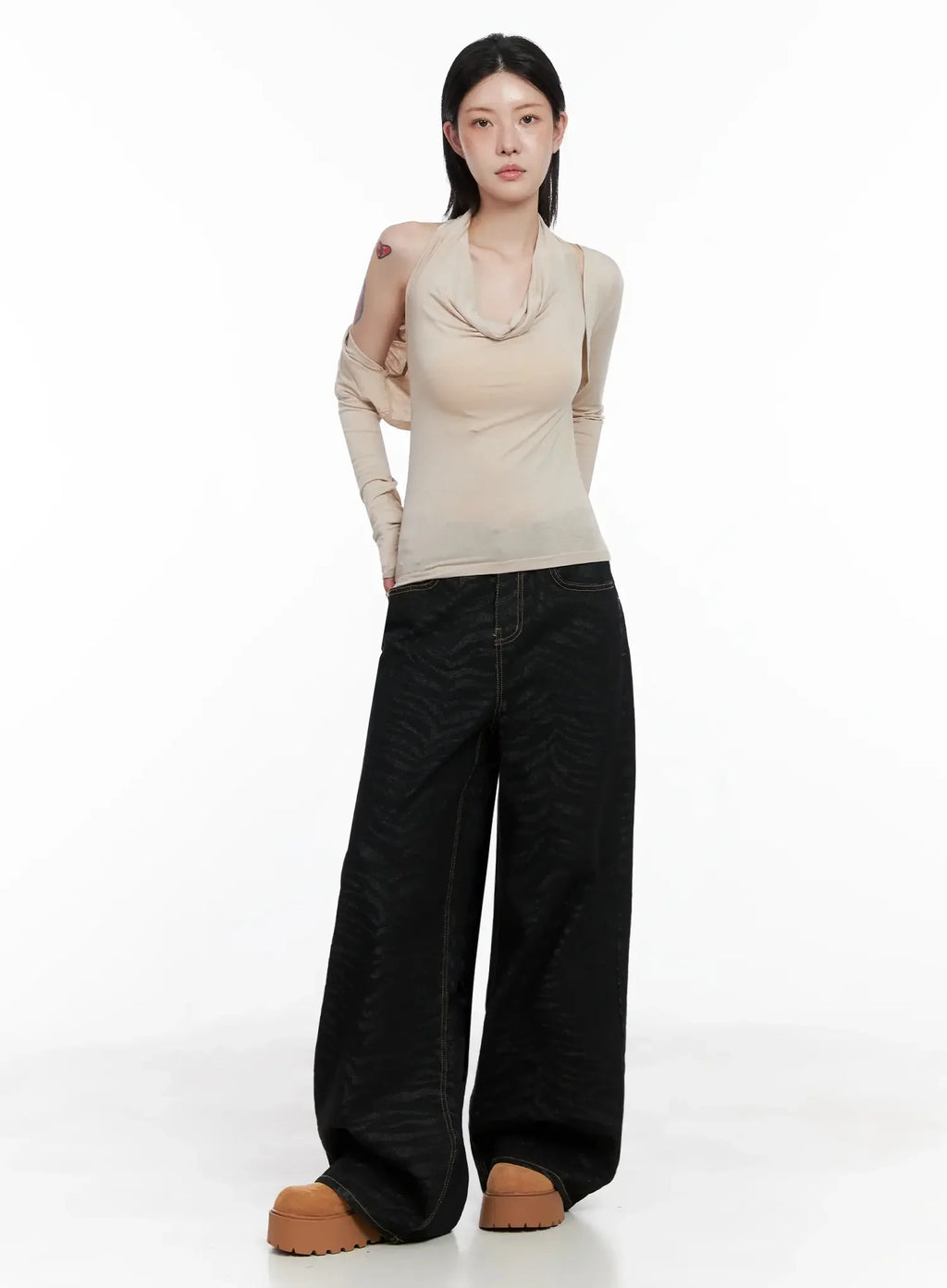 Freyja Animal Print Wide Leg Jeans IS508