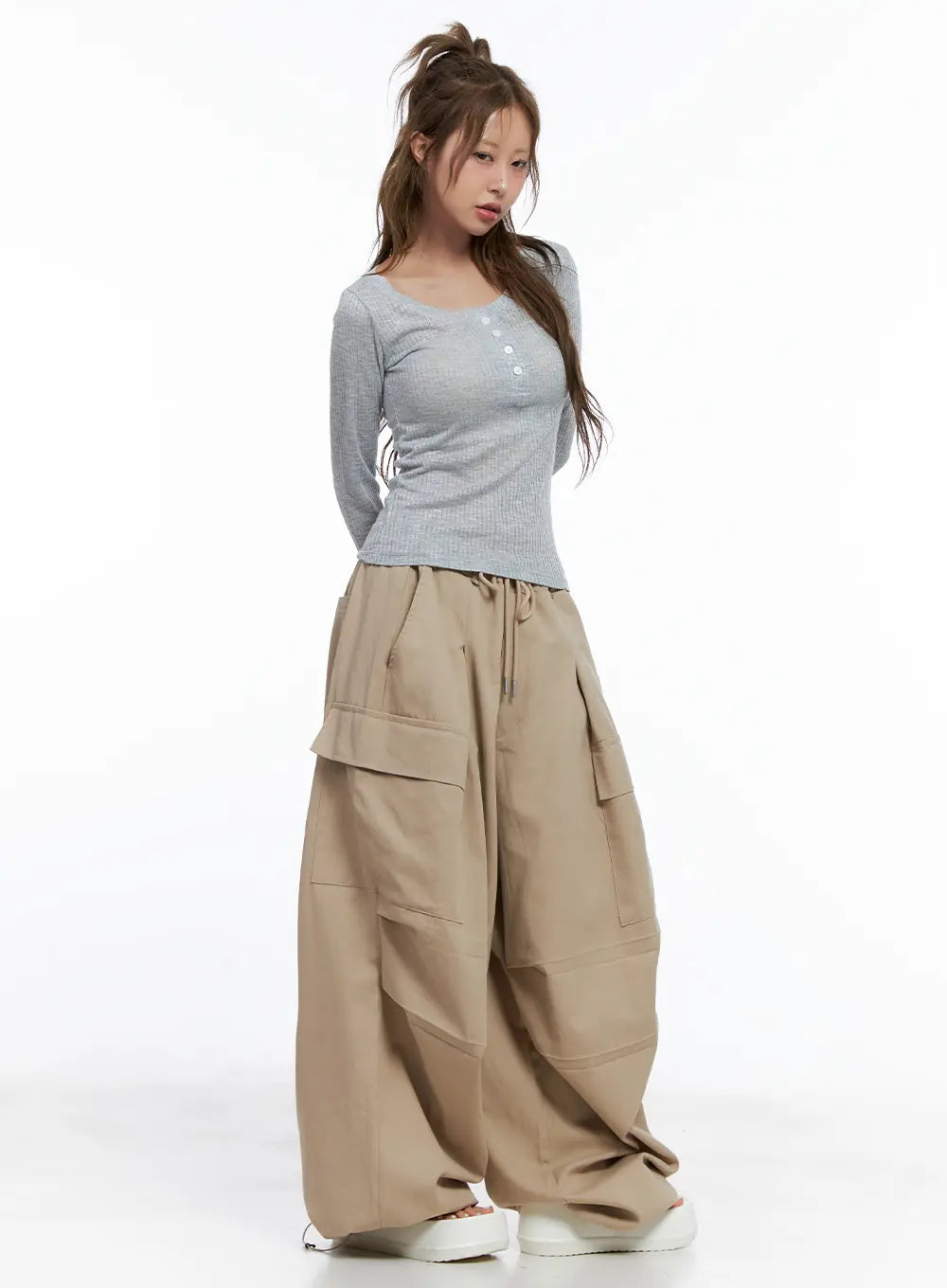 Wide-Leg Cargo Balloon Pants CL514