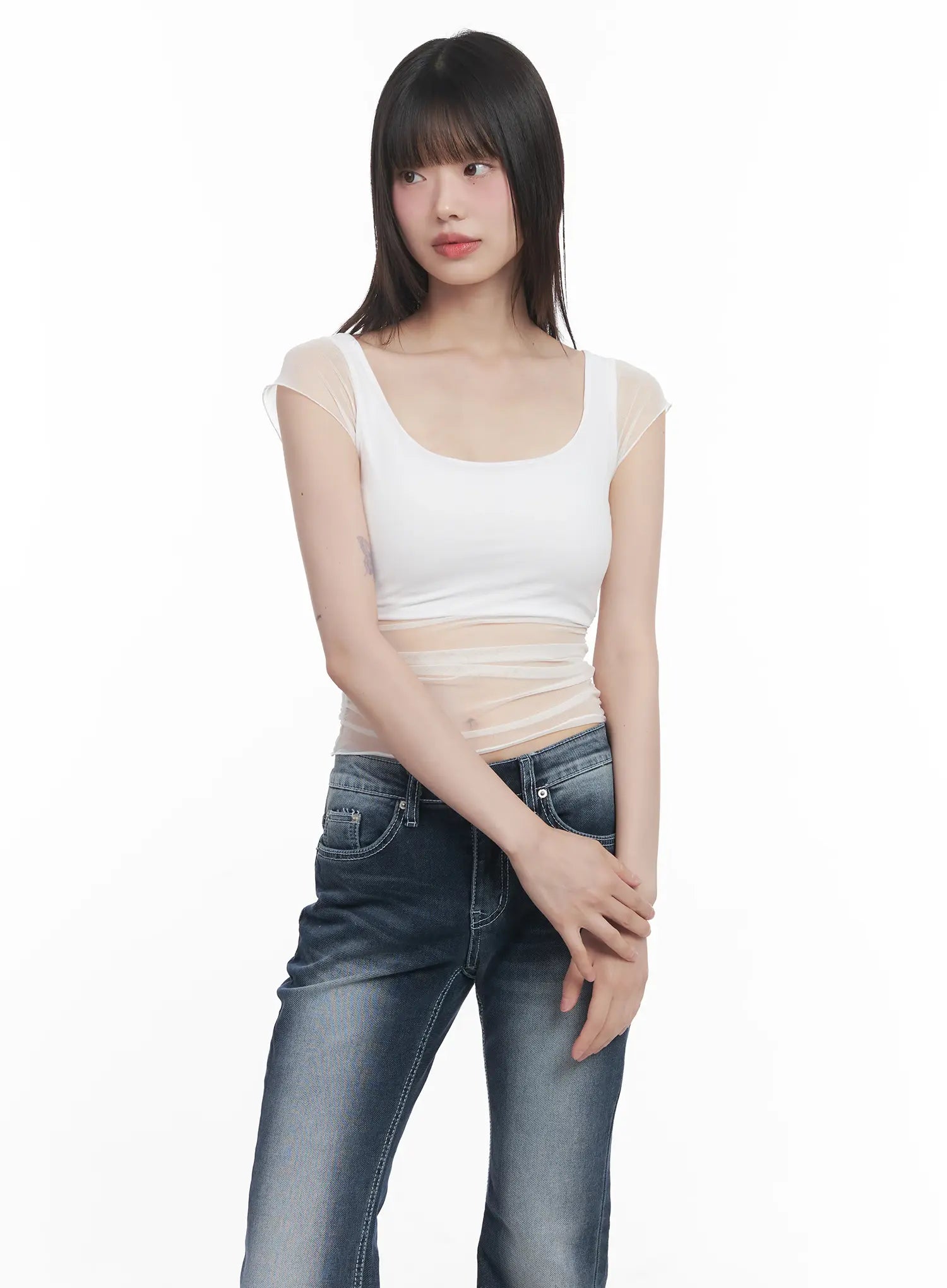 Sheer Chic Crop Tee CU518