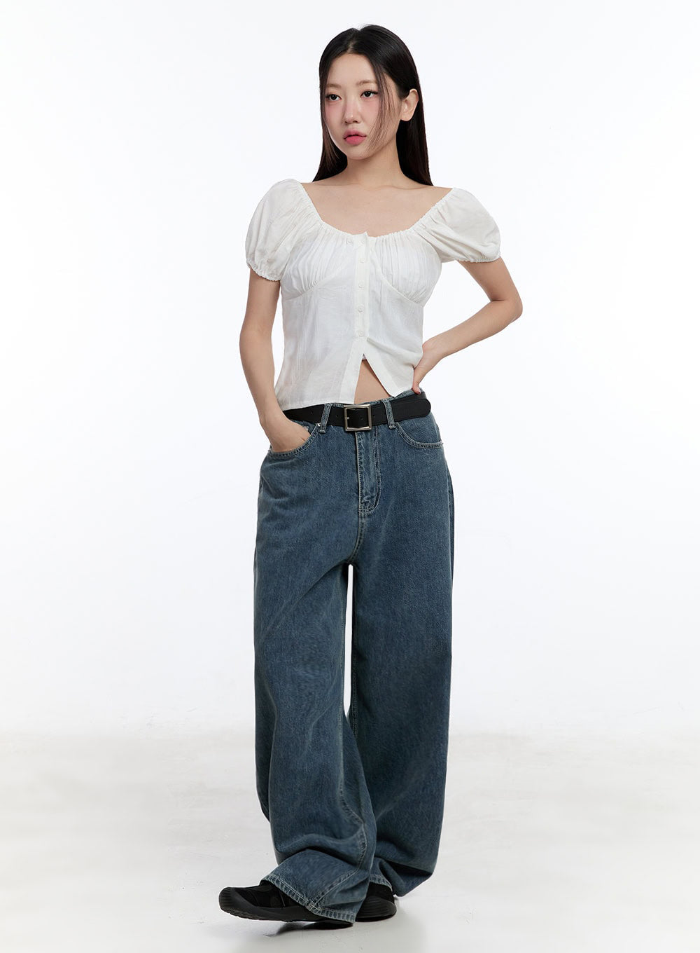 Hayden Wide-Leg Graphic Jeans IU509