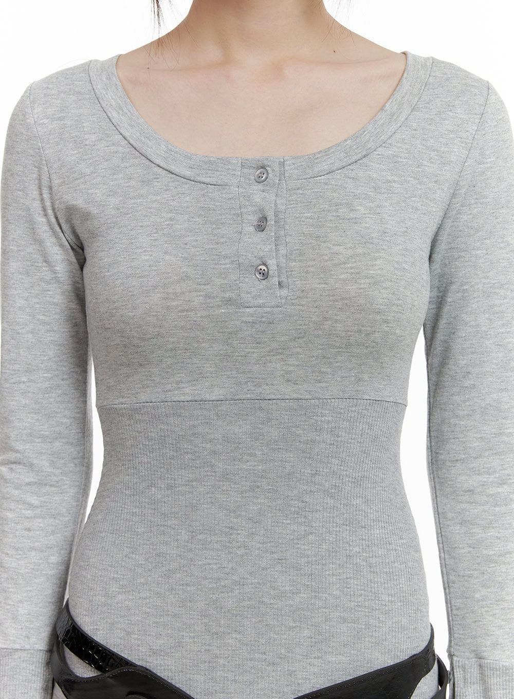 Scoop Neck Buttoned Mini Dress CY428