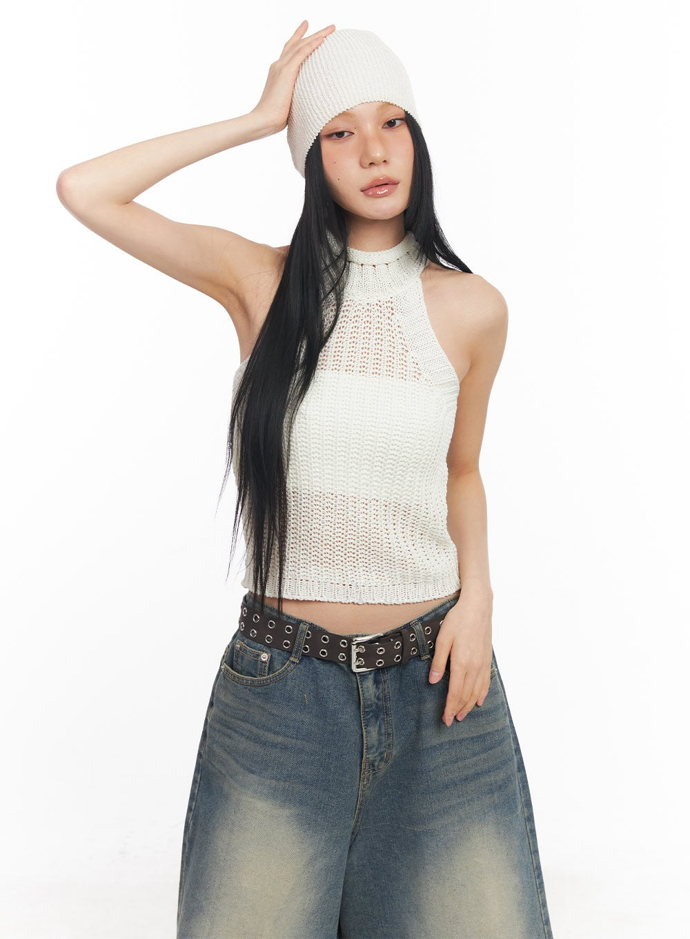 Halter-Neck Sleeveless Crop Top CY528