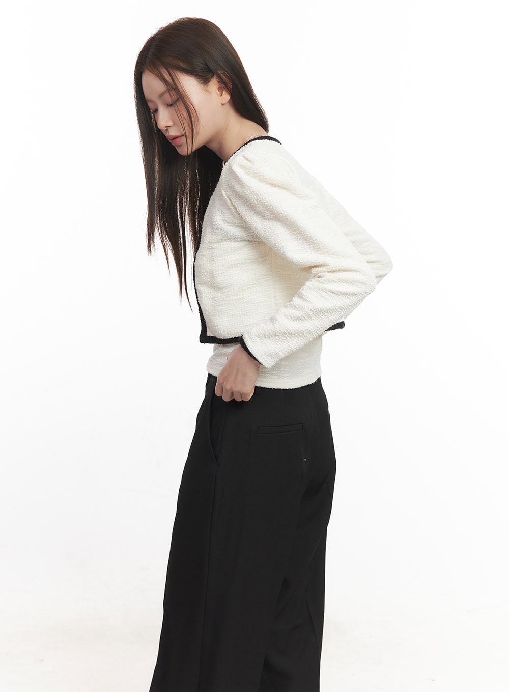 Contrast Tank Top Cardigan Set CA501