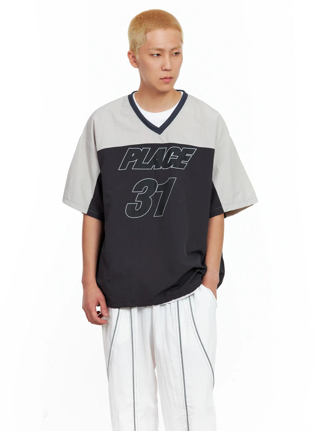 Men's Nylon V-Neck String T-Shirt IL511