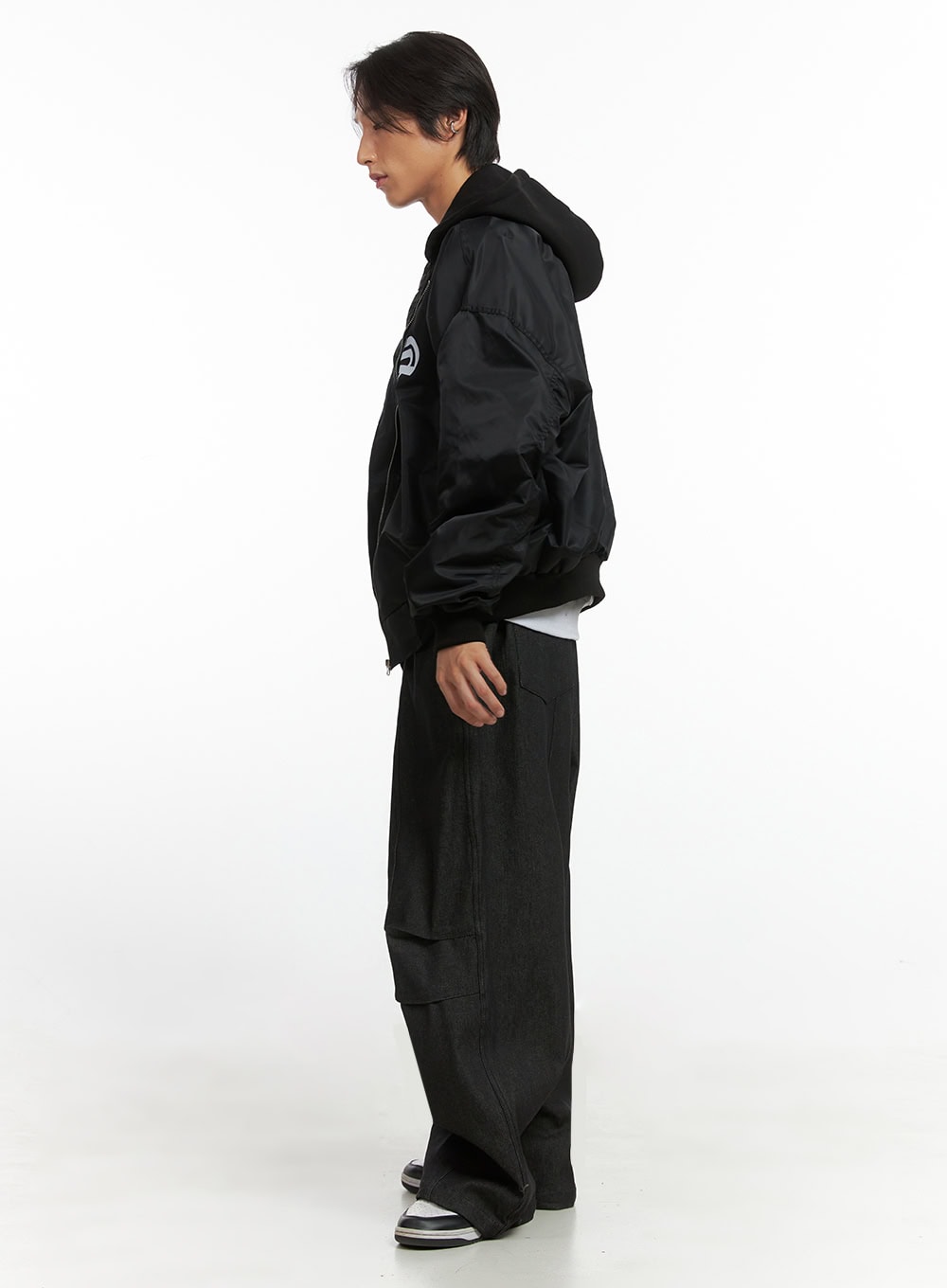 Men's Hooded Zip-Up Bomber Jacket IO402