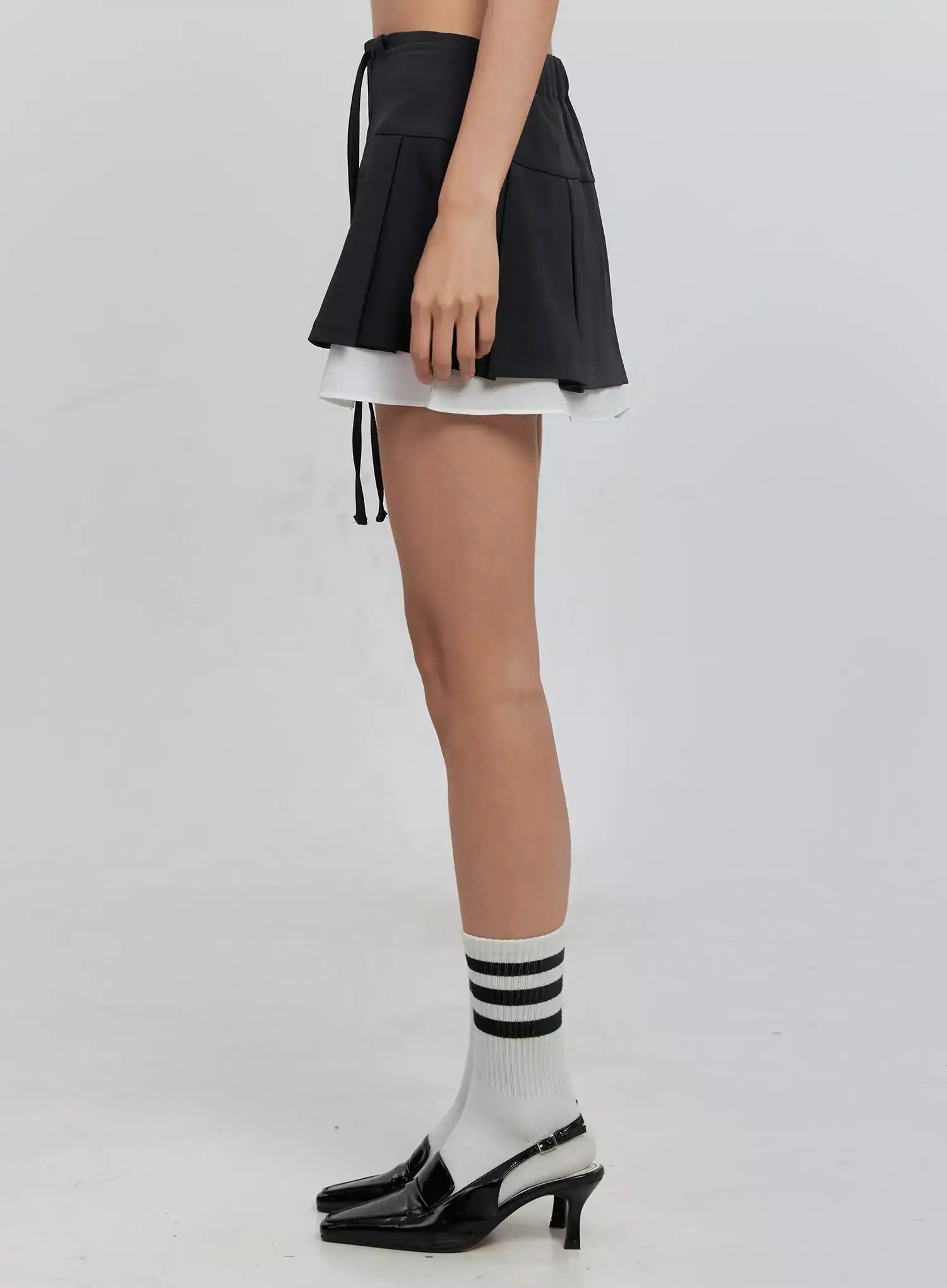 Layered Pleated Mini Skirt IS516