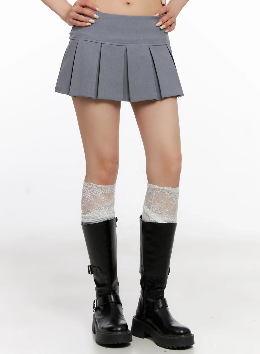 Pleated Low-Rise Mini Skirt IS515