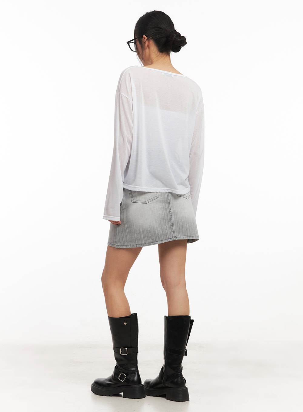 Washed Denim Mini Skirt CM503