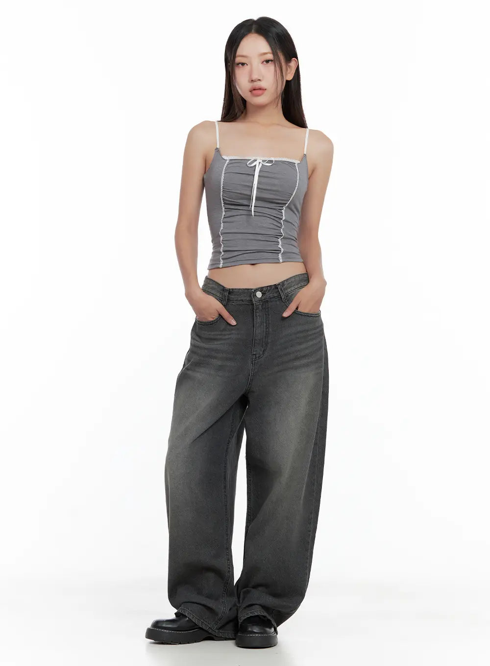 Kumi Washed Wide-Leg Summer Denim Jeans CL508