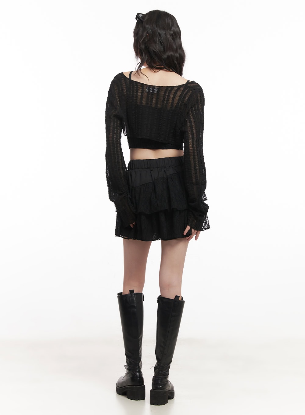 Pearl Chain Sheer Bolero Cardigan CM519