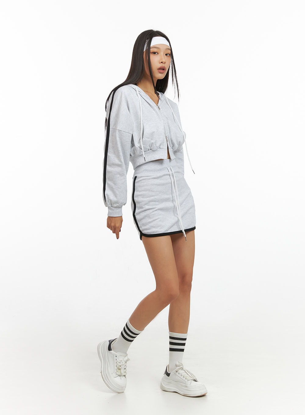 Cotton Zip- Up Track Hoodie IS427