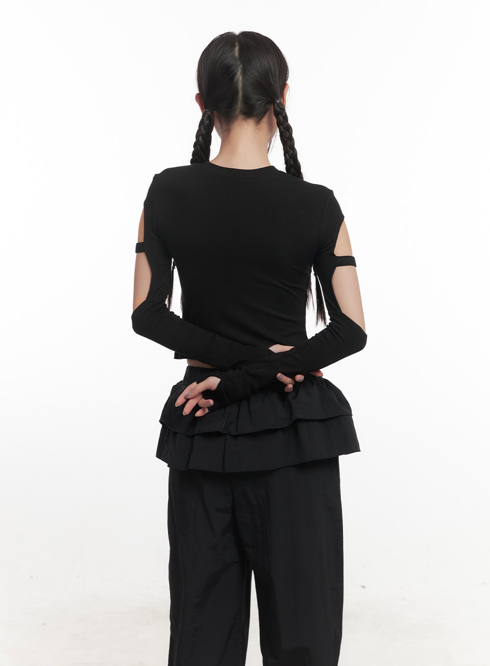 Ribbed Cut Out Crop Top CF524