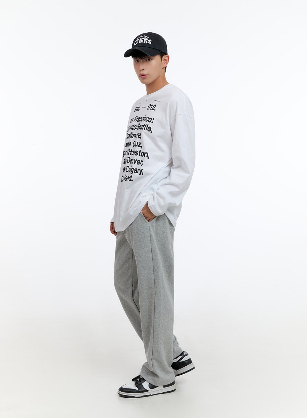 Men's Relaxed Fit Cotton Sweatpants (Gray) IS413