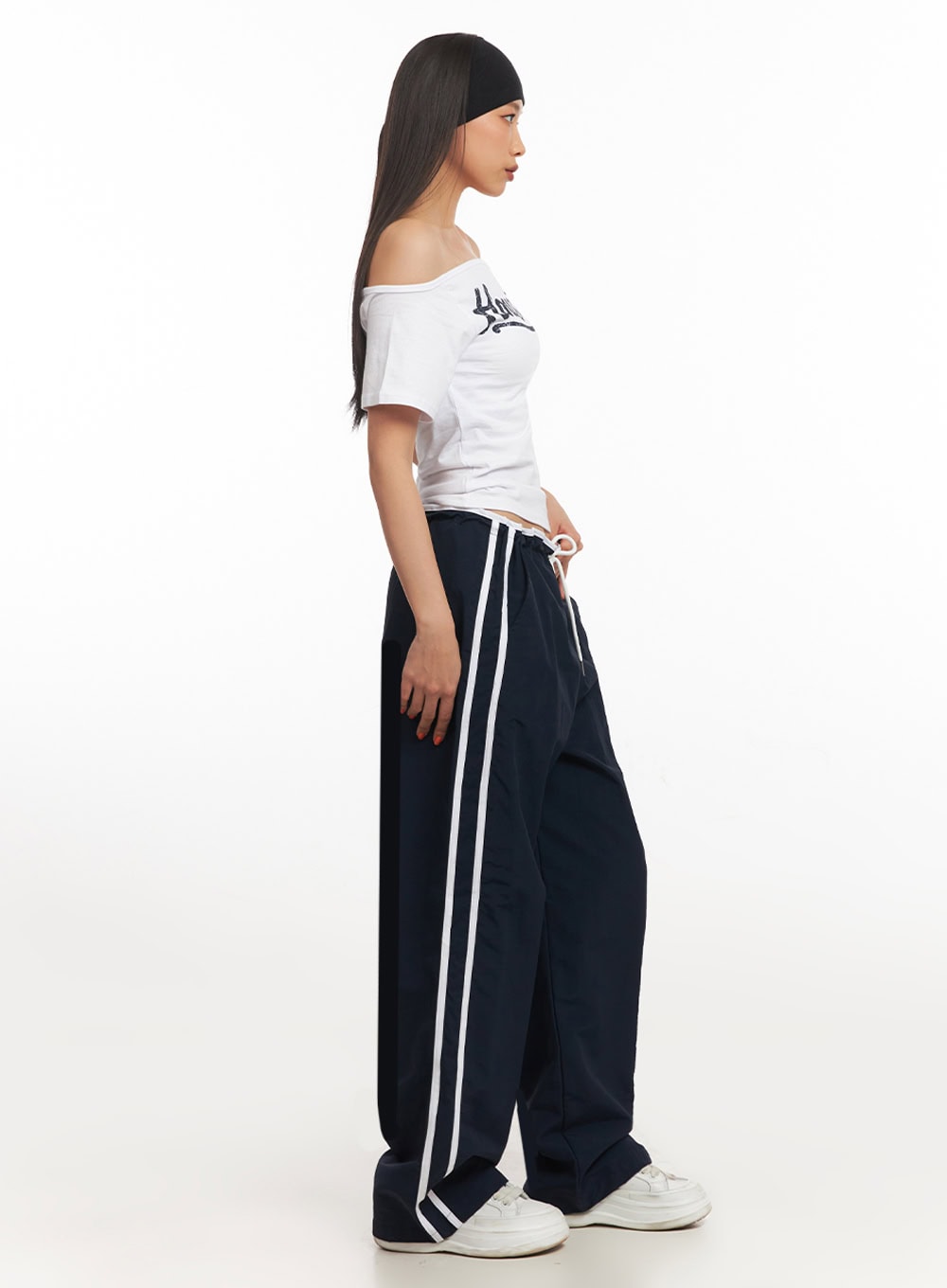 Striped Nylon Track Pants IA507