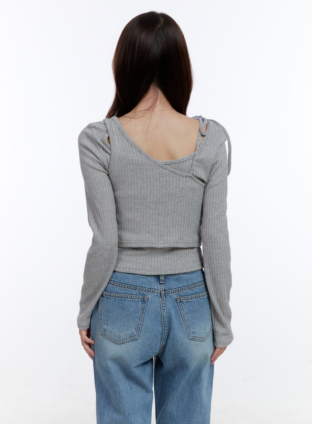 Slim Fit Strap Long Sleeve Set OO407