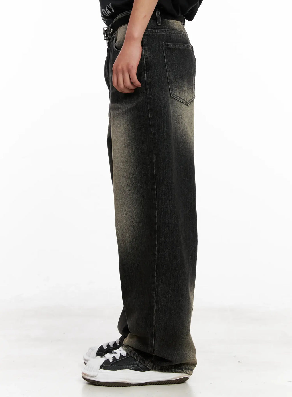 Men's Brushed Wide-Leg Denim Jeans IL521