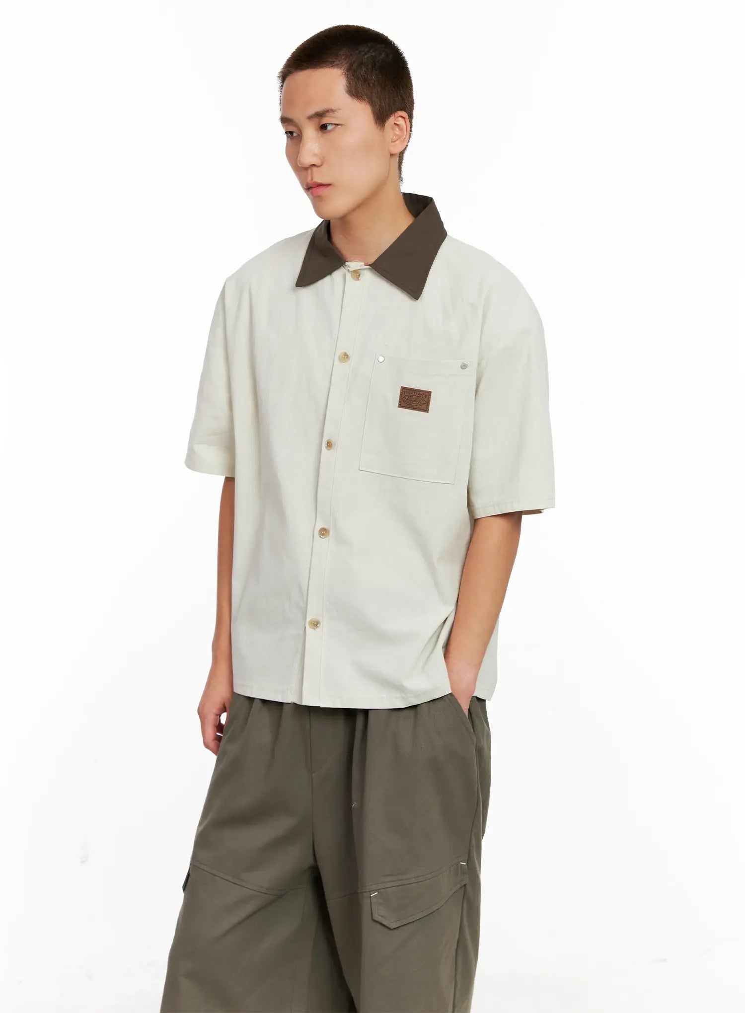 Men's Two-Tone Button-Up IG511