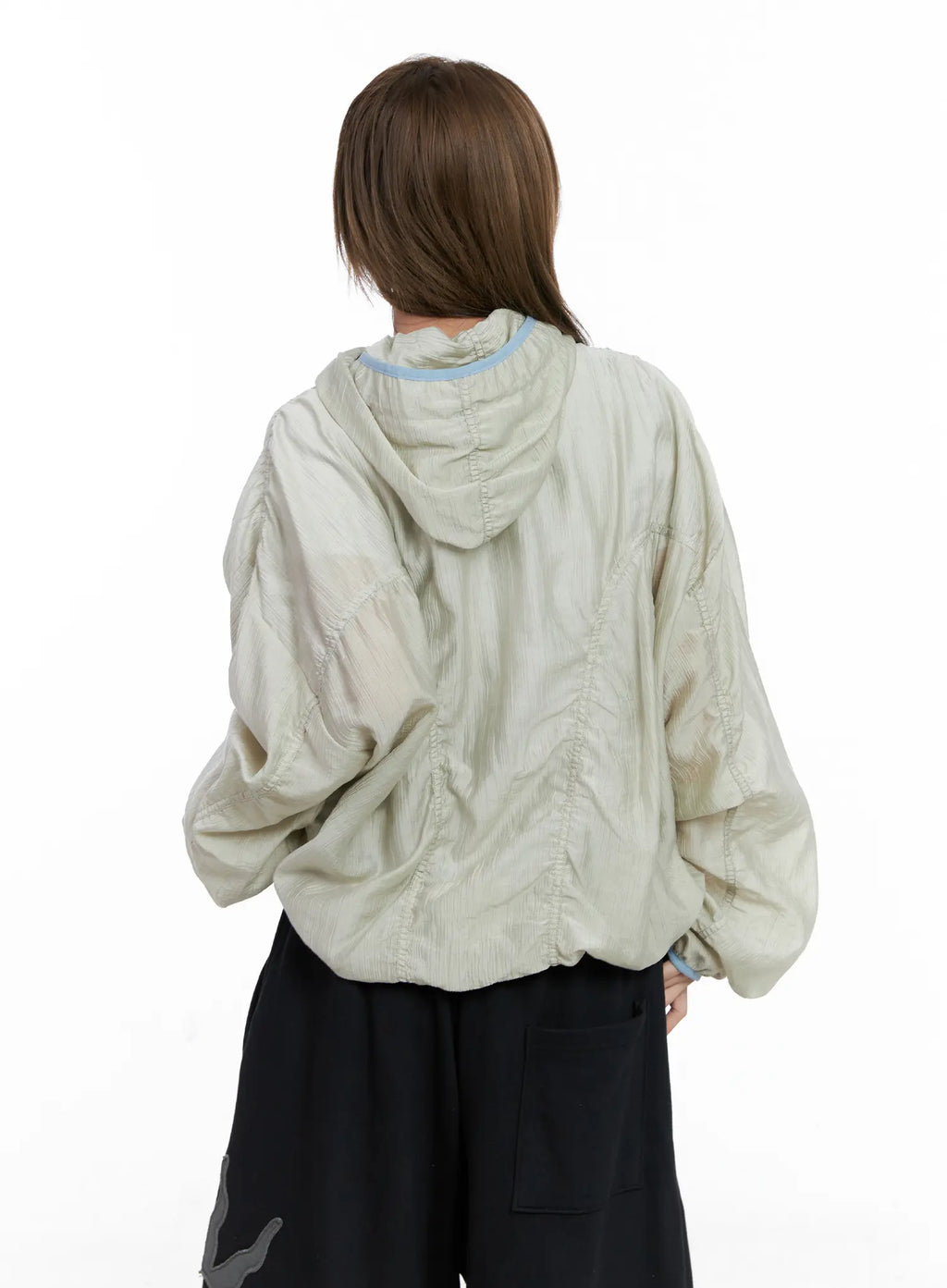 Oversized Ruched Windbreaker CL511