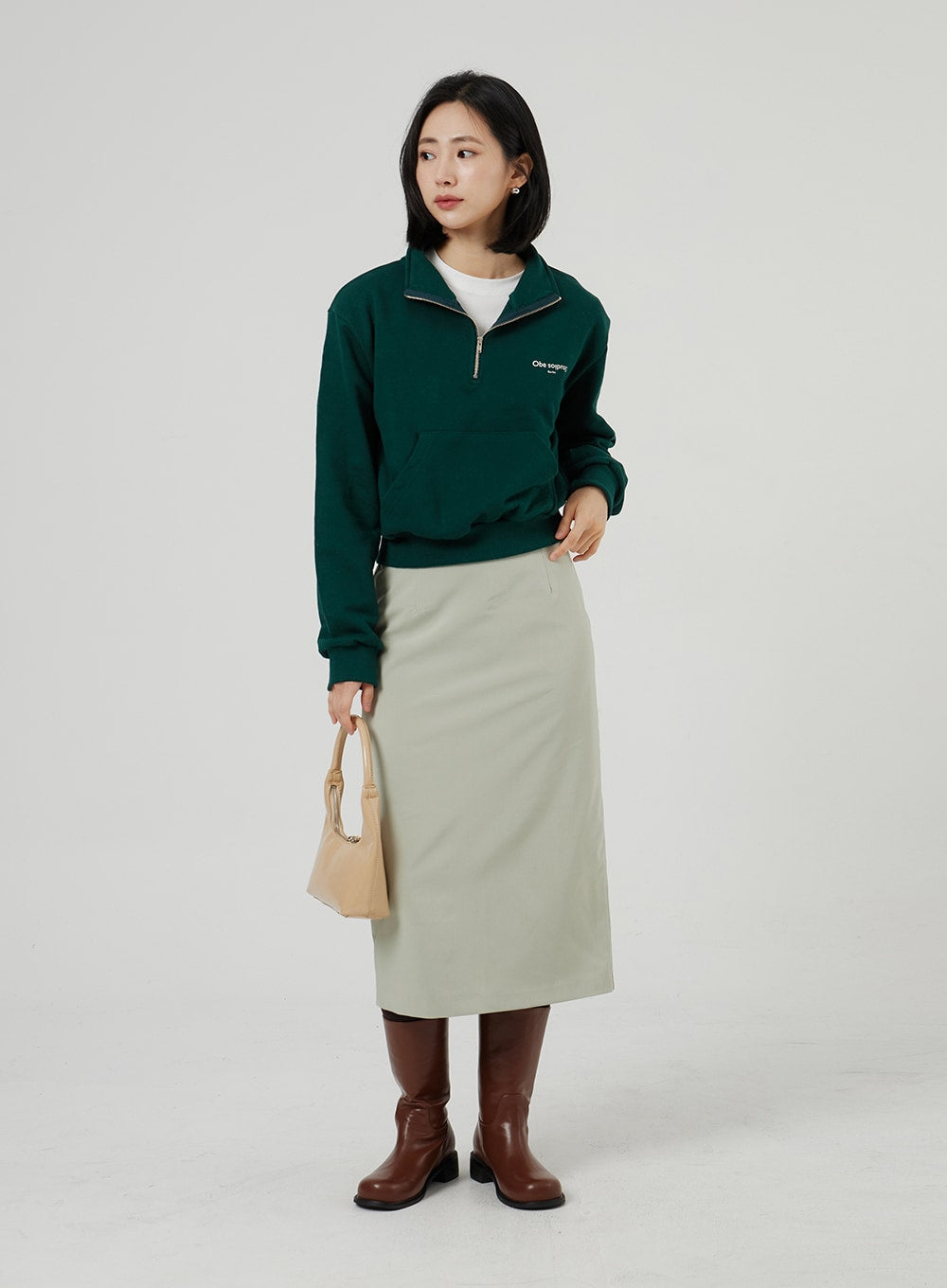 Cropped Half Zip-Up OF313