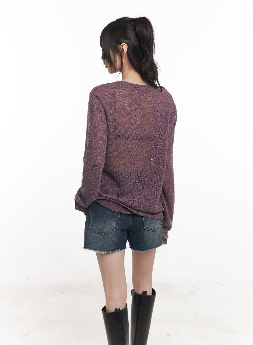 Sheer Loose-Fit Flower Sweater CY520