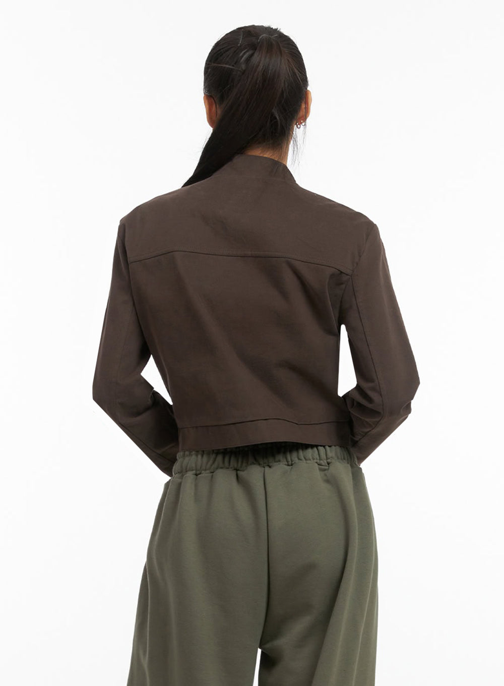 Fit Cotton Zip-Up Solid Jacket IO409