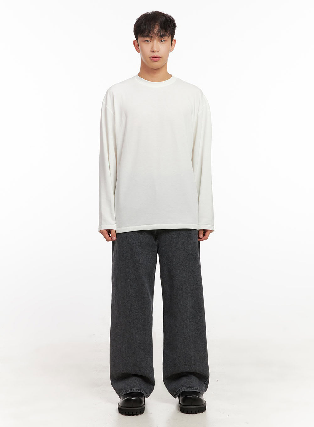 Men's Essential Long-Sleeve Oversized Tee ID427