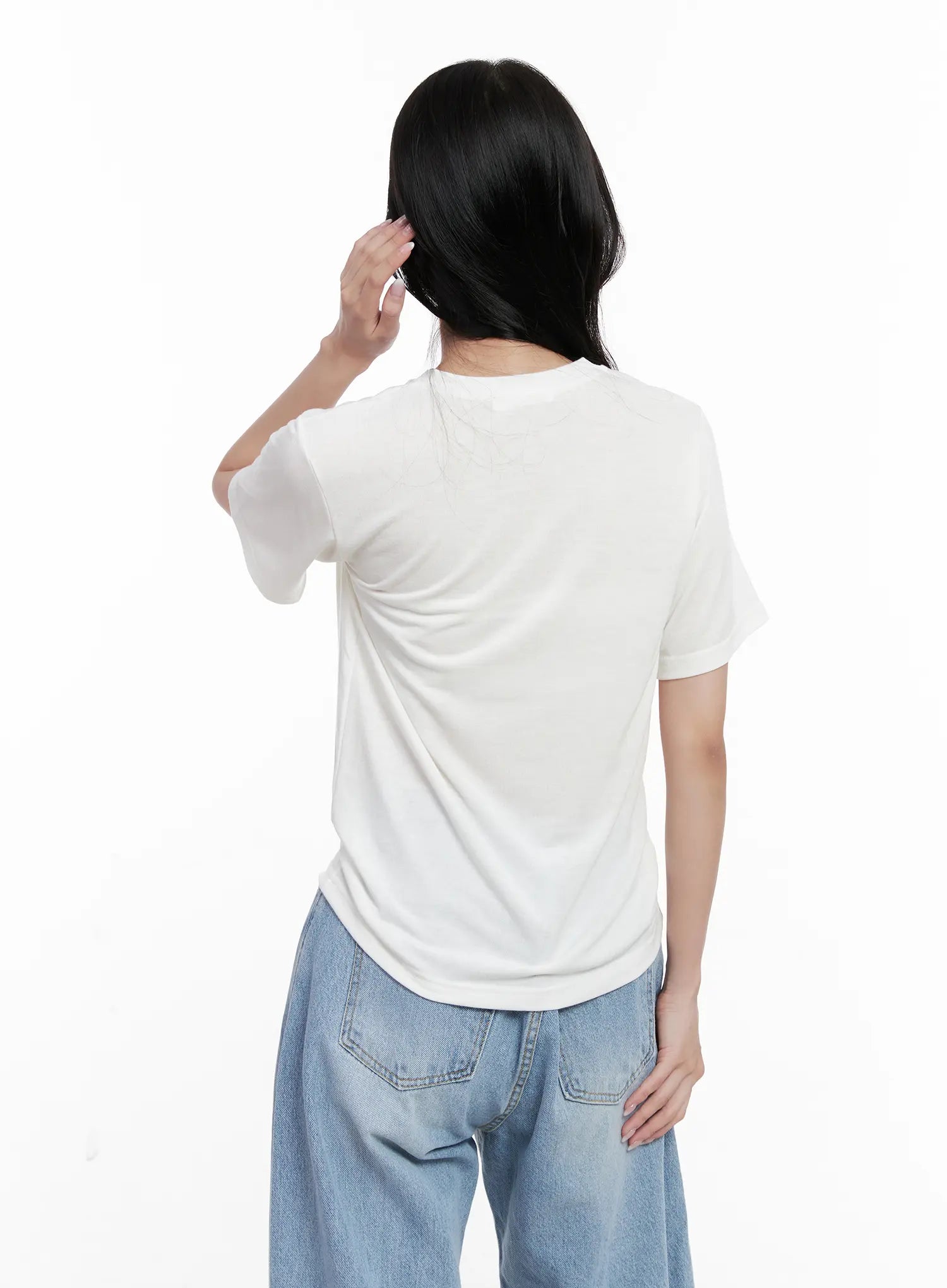 Classic Round-Neck Stretch Top CL515