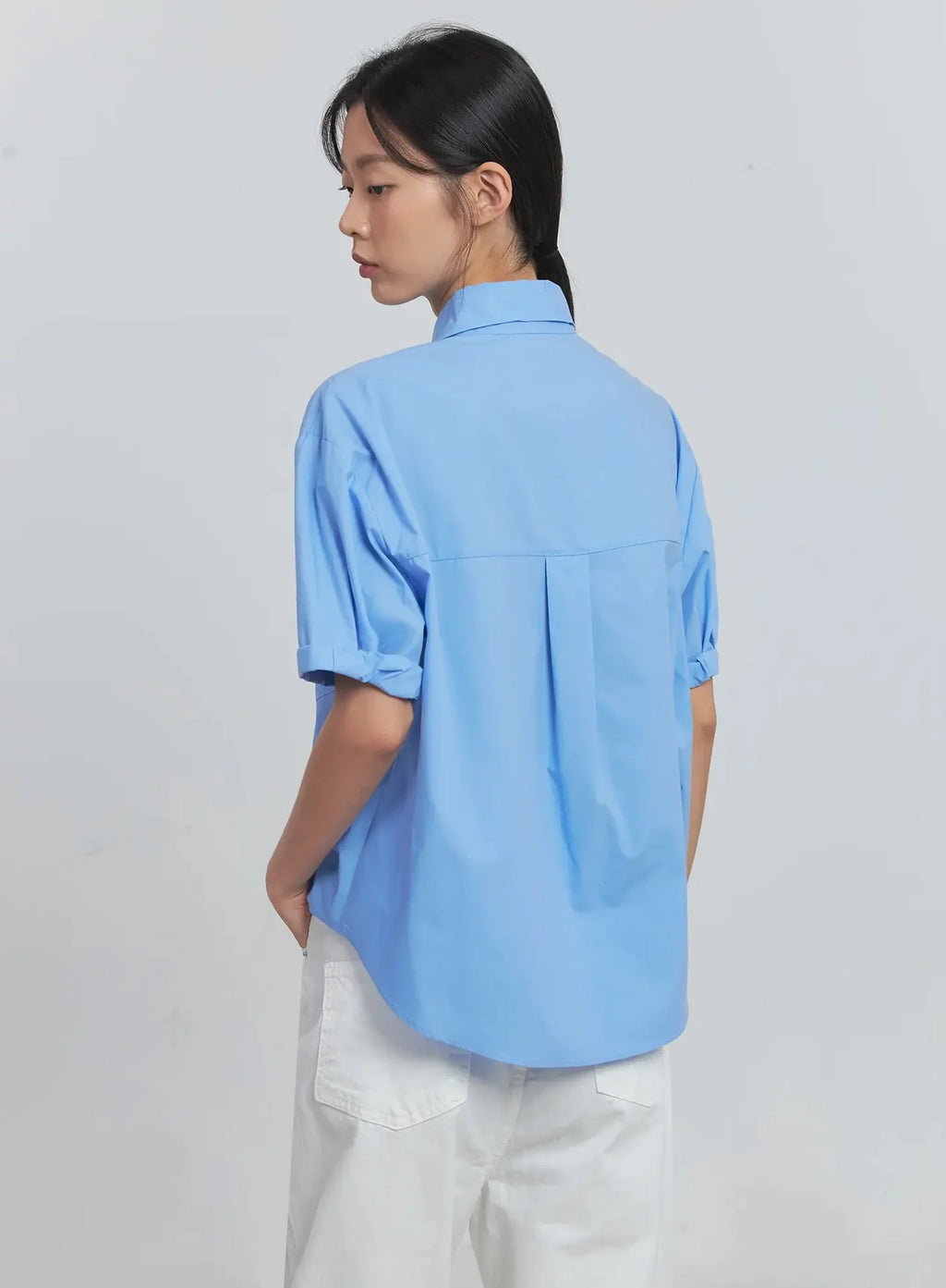 Roll-Up Short-Sleeve Collared Shirt IU512