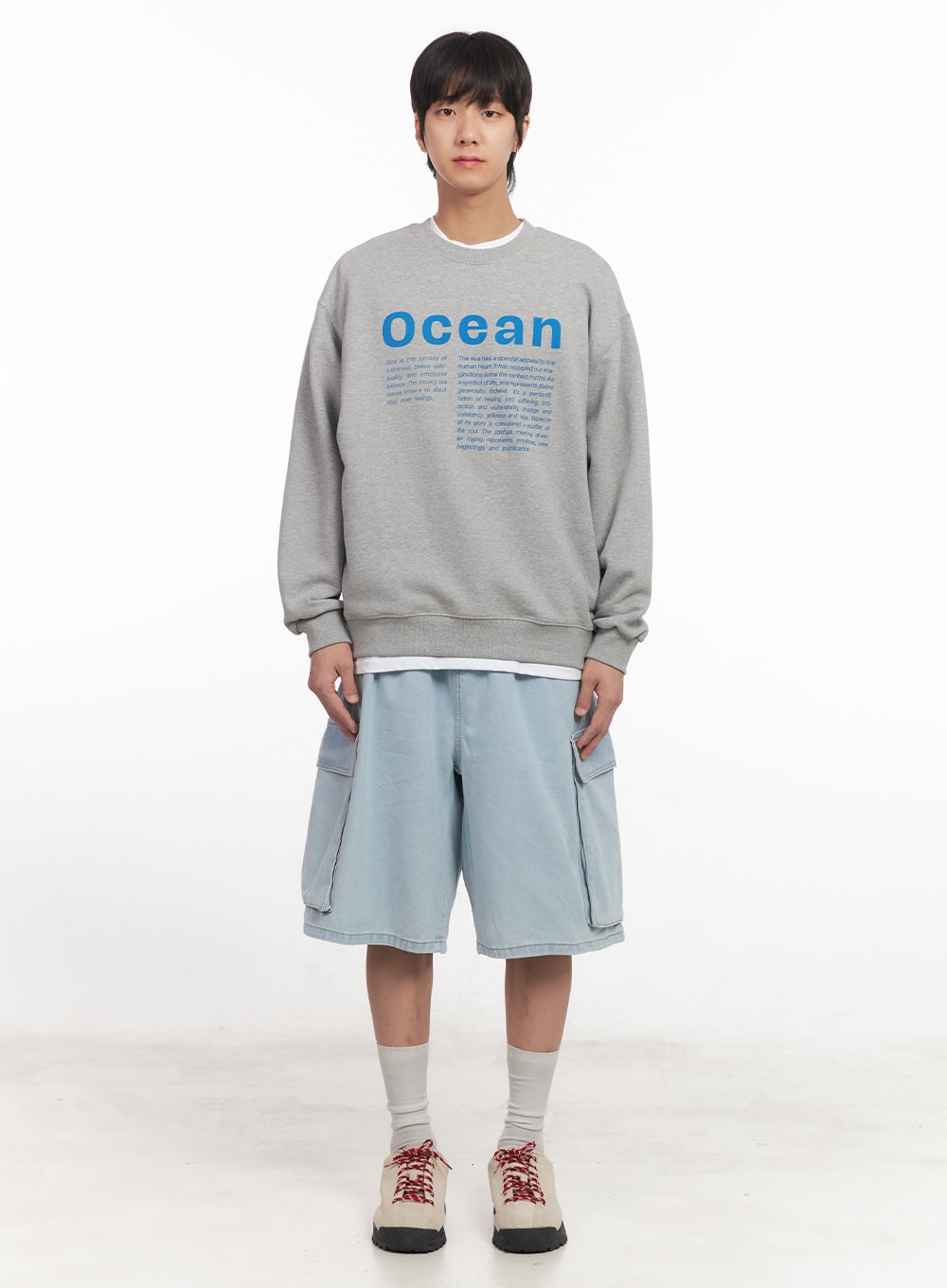 Men's Loose-Fit Graphic Crew Neck IA511