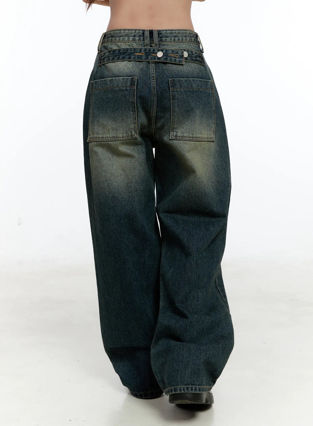 Lilian Vintage Wash Wide-Leg Jeans CS518