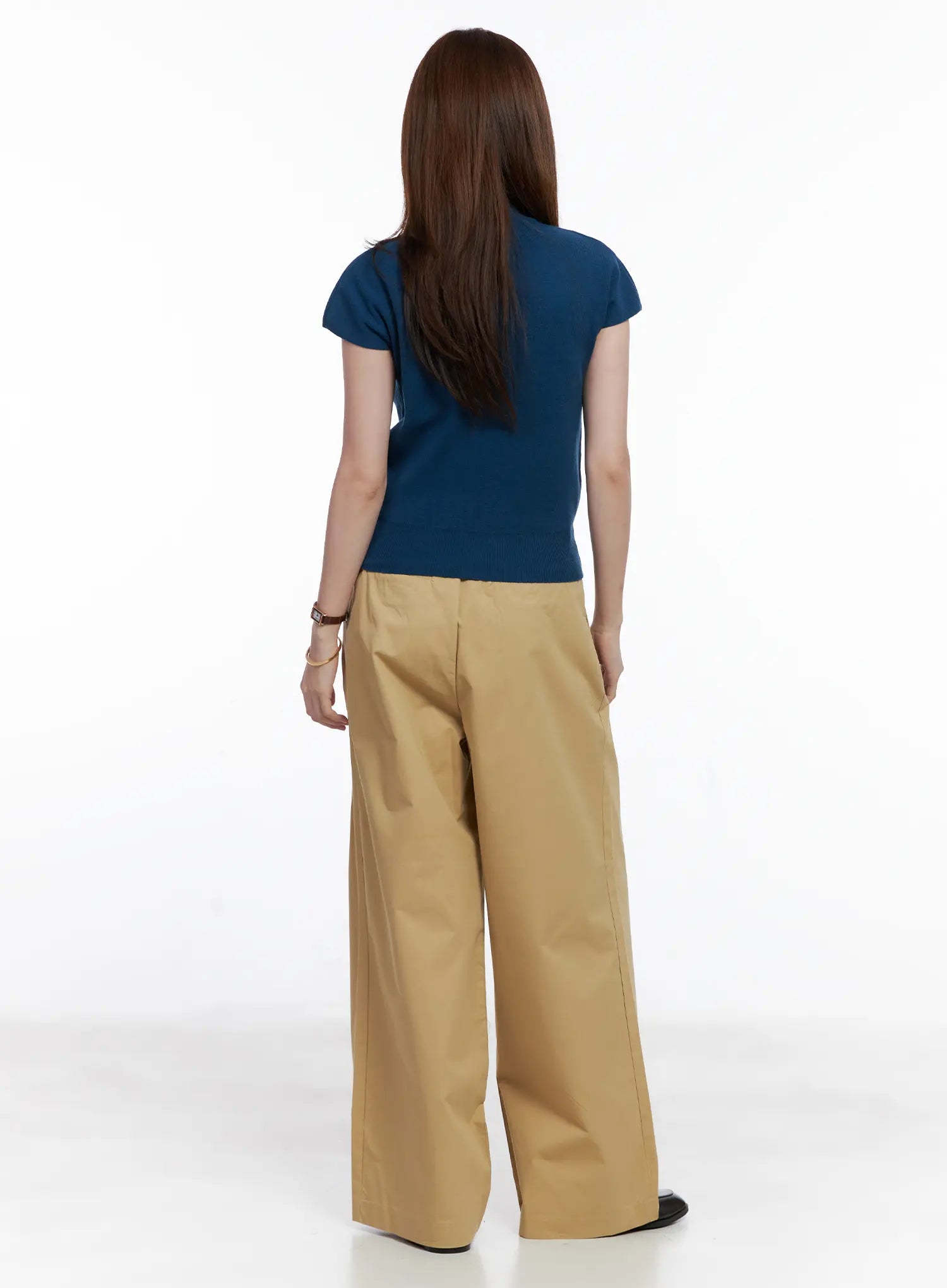 Wide Leg Pintuck Cotton Slacks CG520