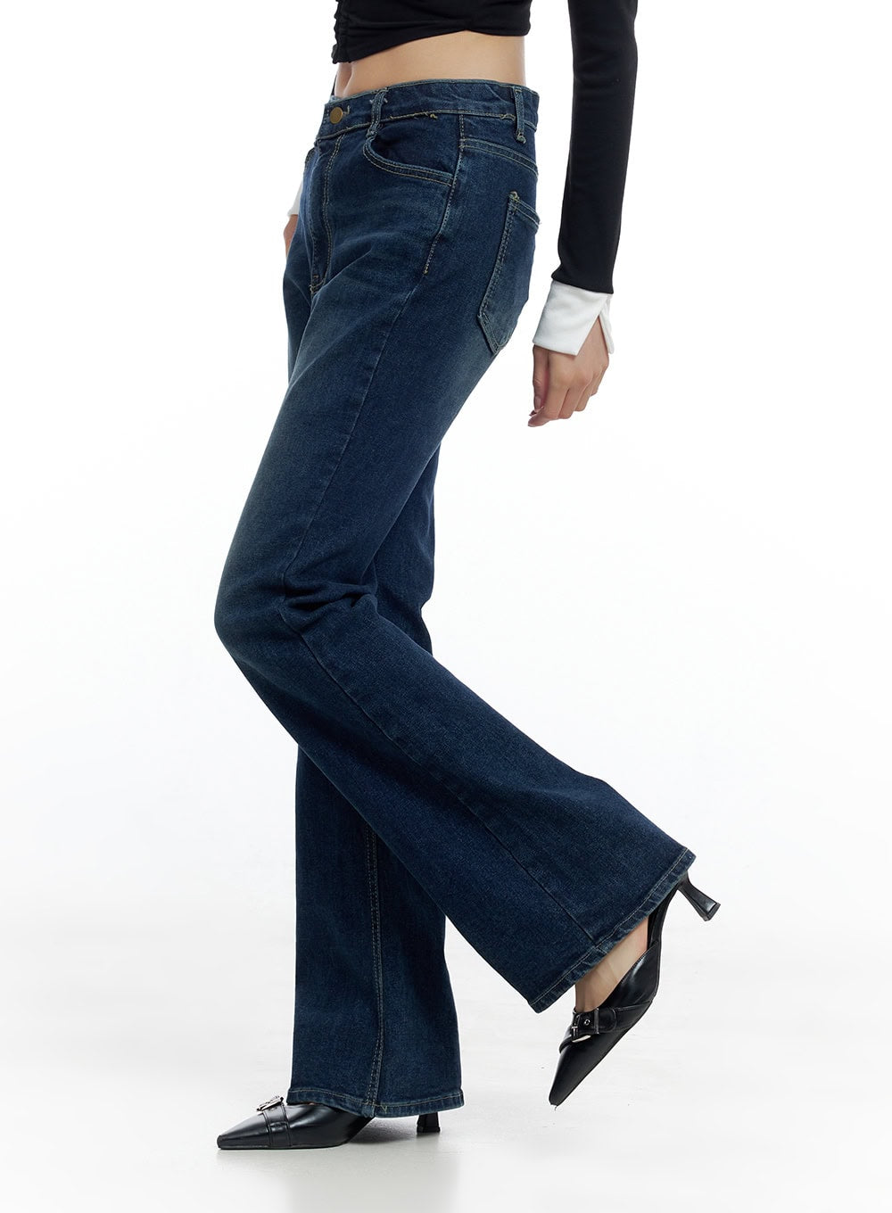 Clea Elastic Flare Dark Denim Jeans CO425