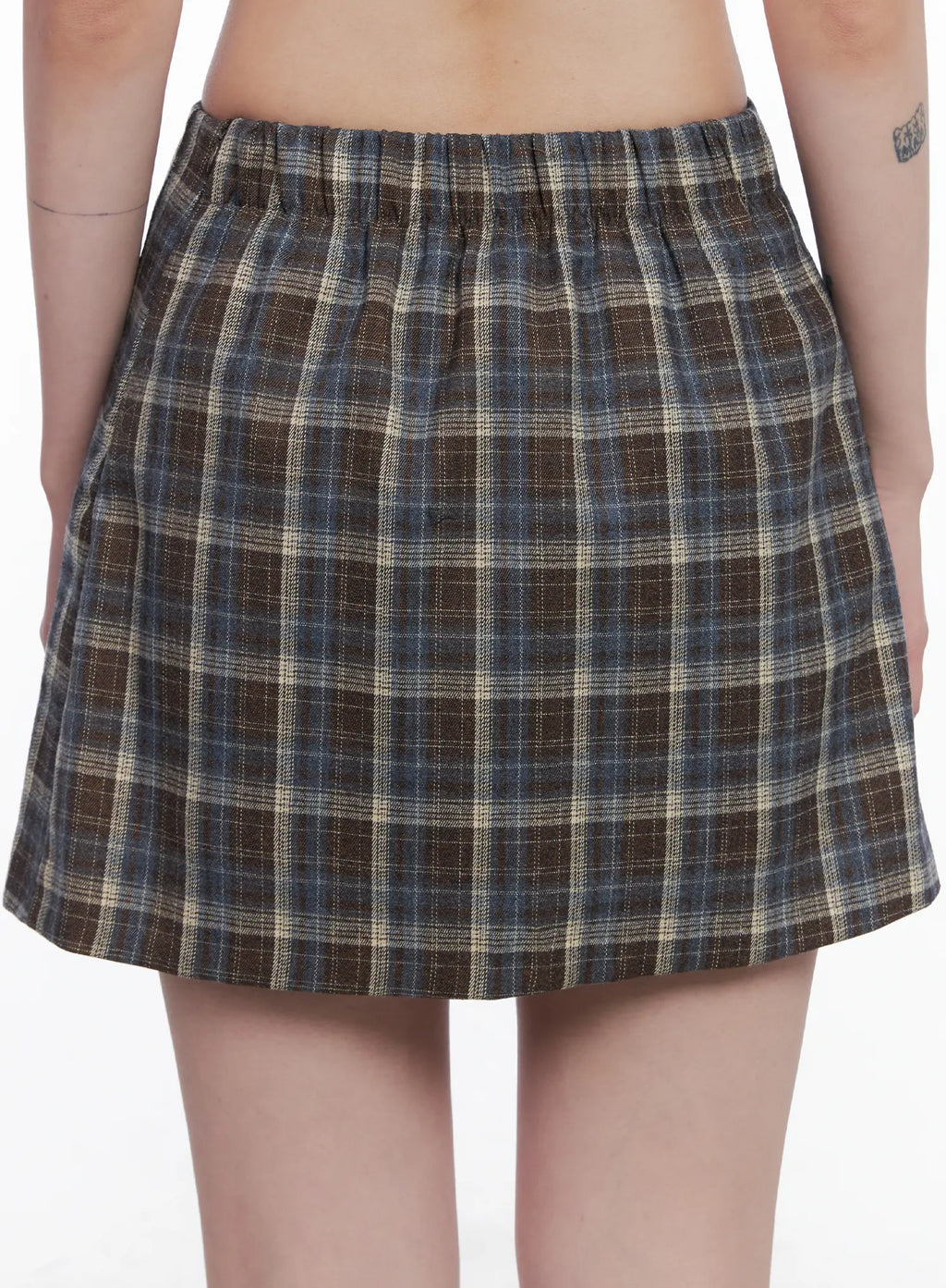 Checkered Pleated Mini Skirt CS526