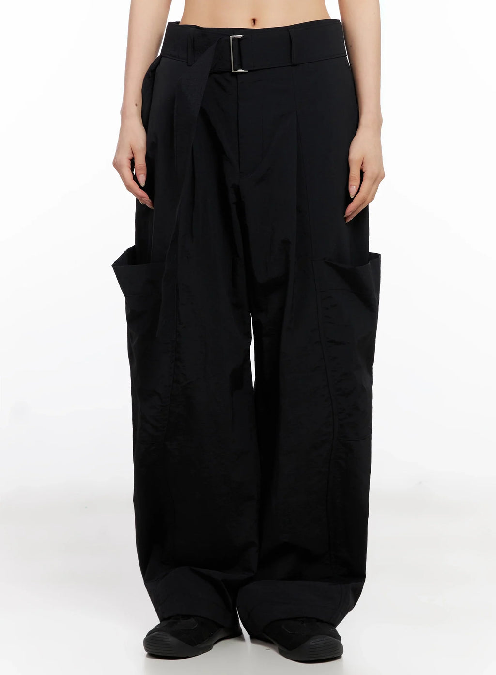 Belted Wide-Leg Utility Cargo Pants IG508