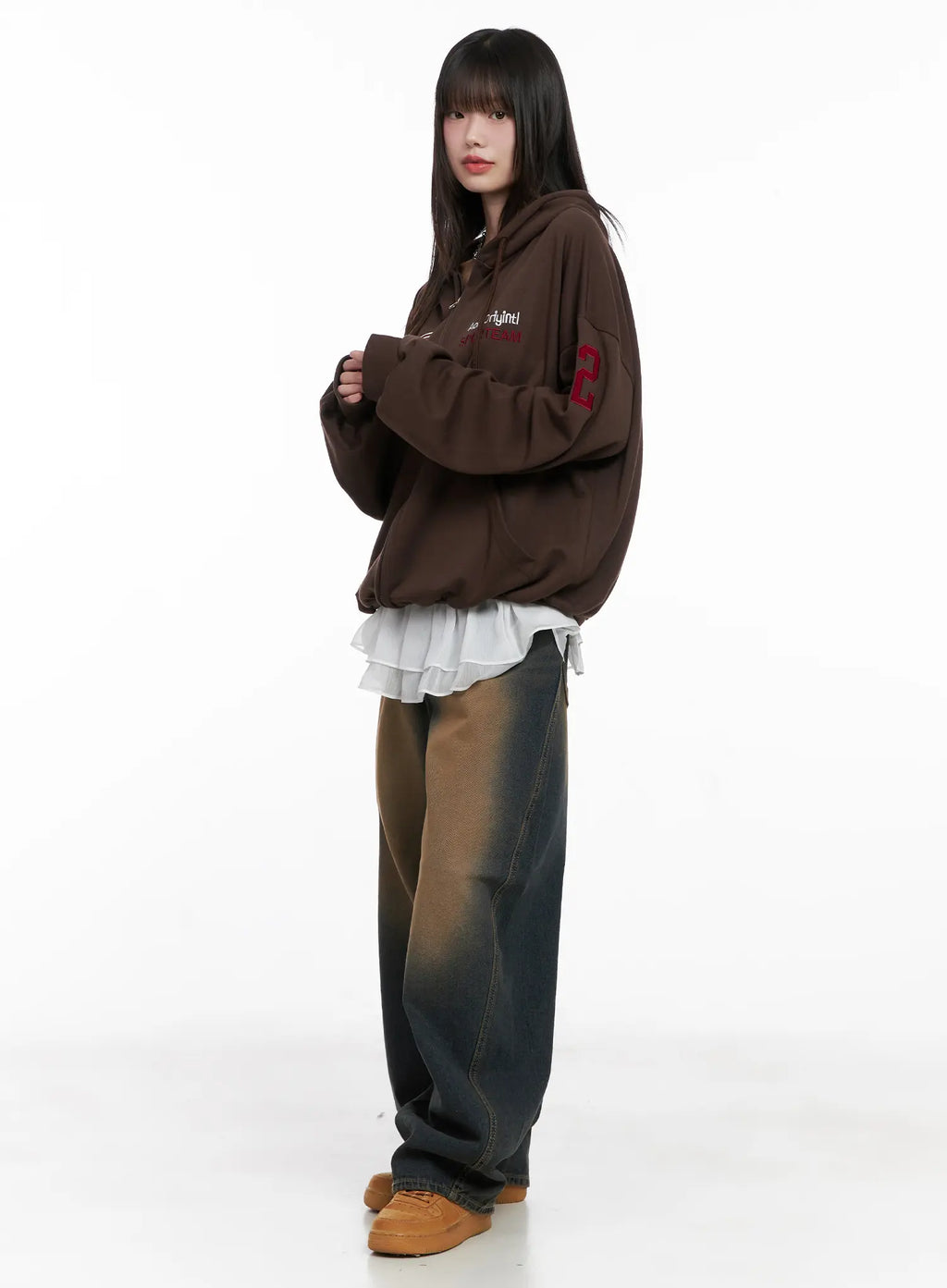 Oversized Graphic Zip-Up Hoodie CG519