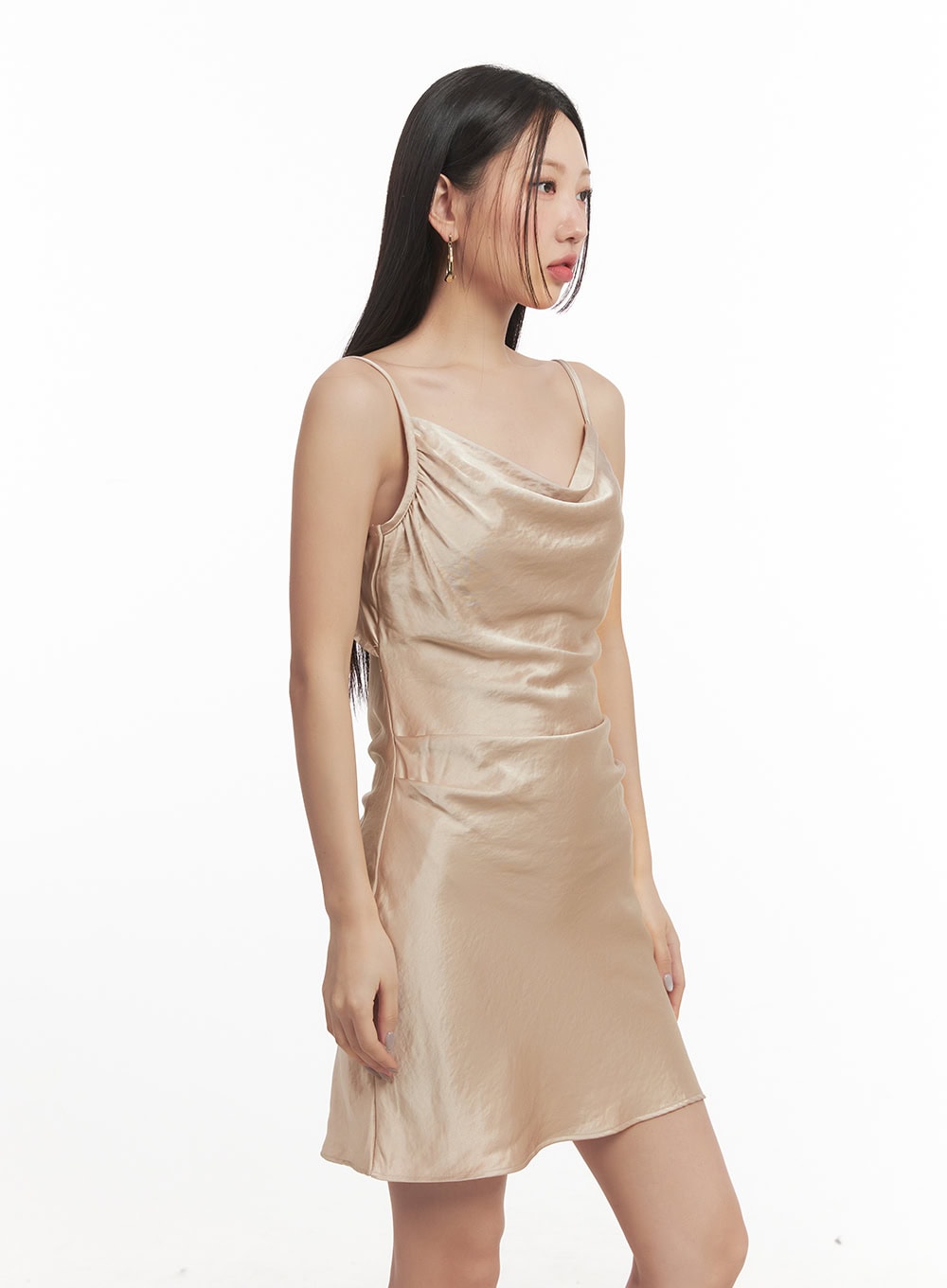 Back Cutout Cowl Neck Mini Dress CF520