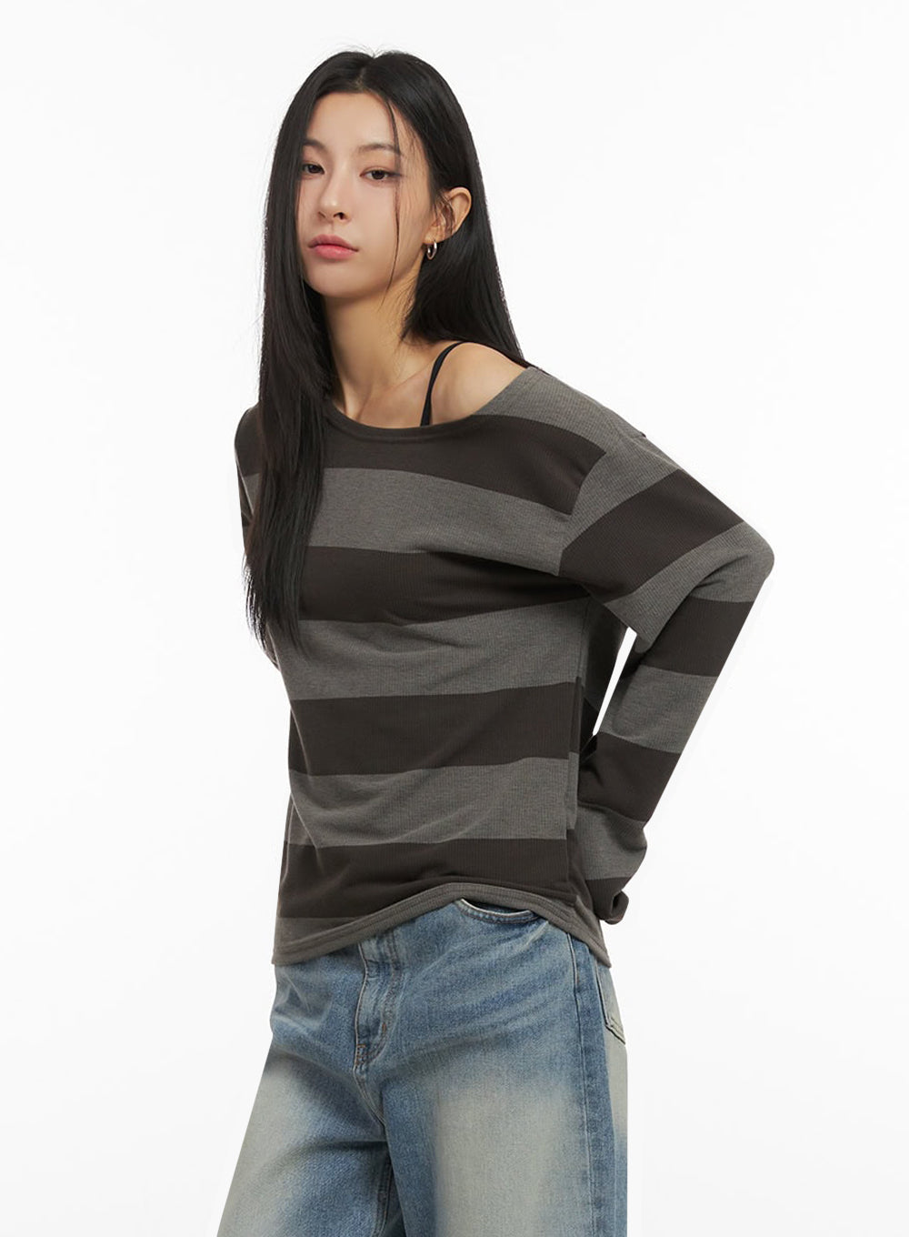 One-Shoulder Striped Top ID431
