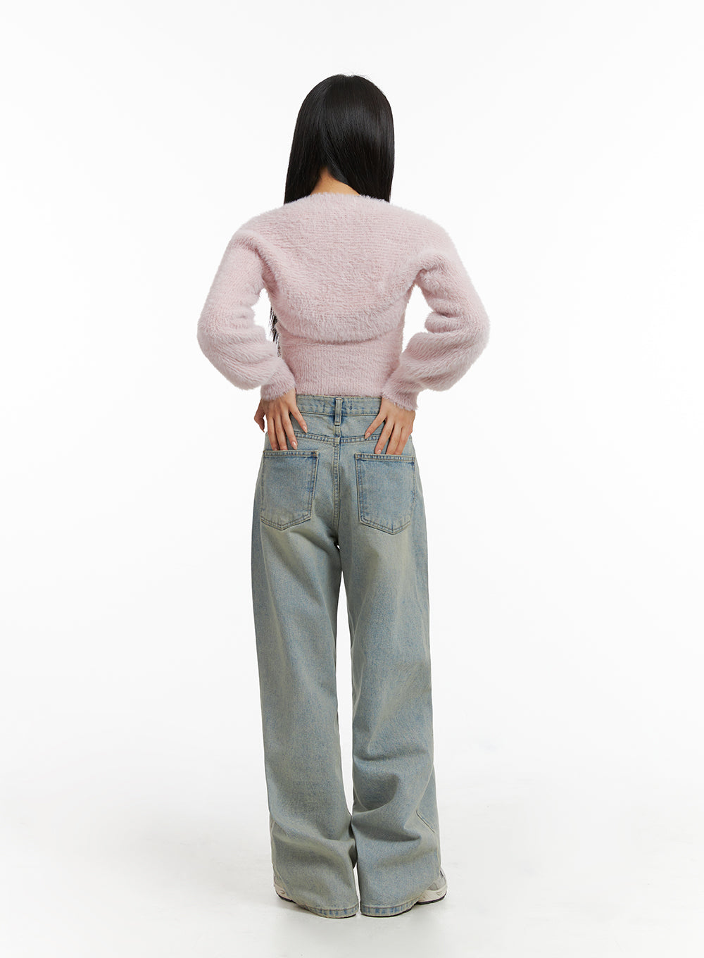 Washed Wide Leg Jeans CJ408