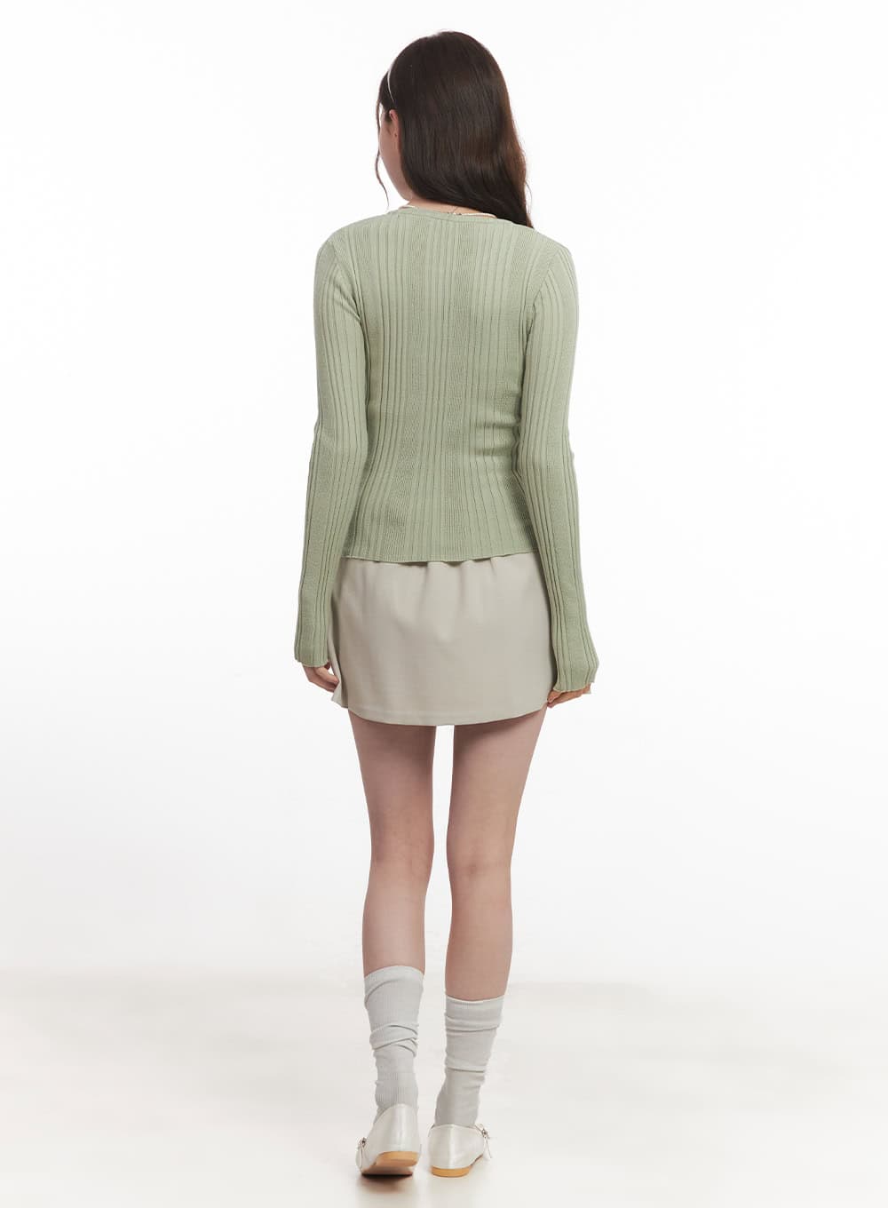 Ribbed Slim-Fit Round Neck Sweater  CA502