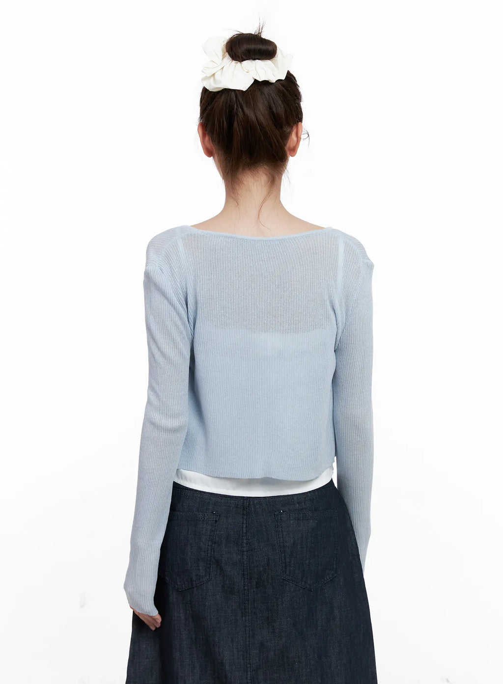 Ribbed Summer Cropped Cardigan CL523