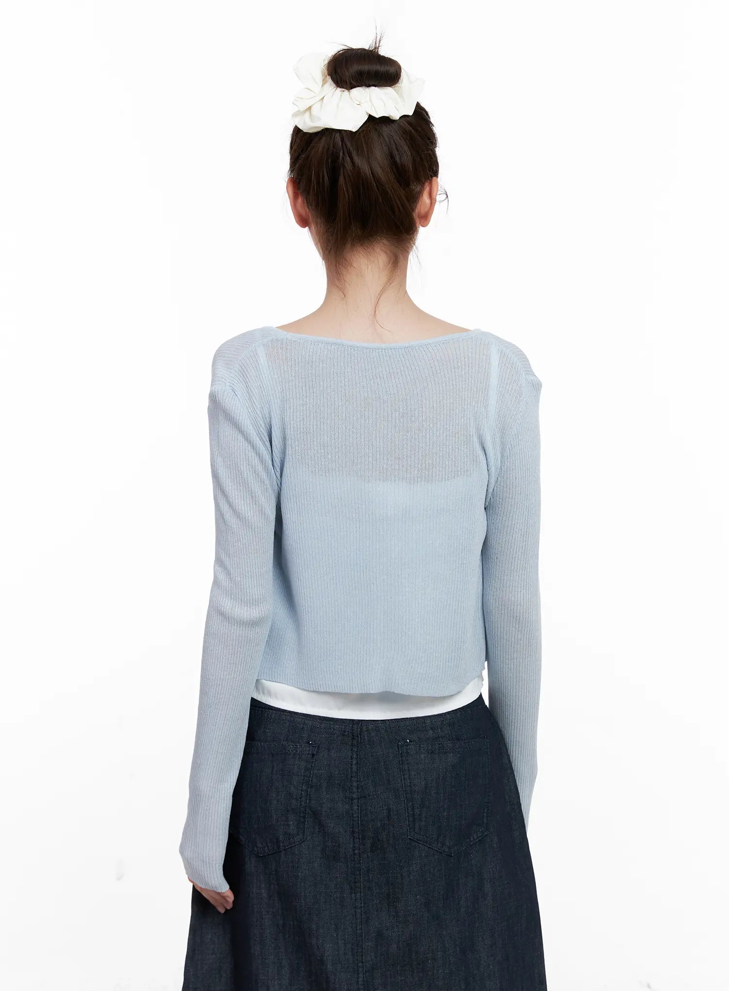 Ribbed Summer Cropped Cardigan CL523