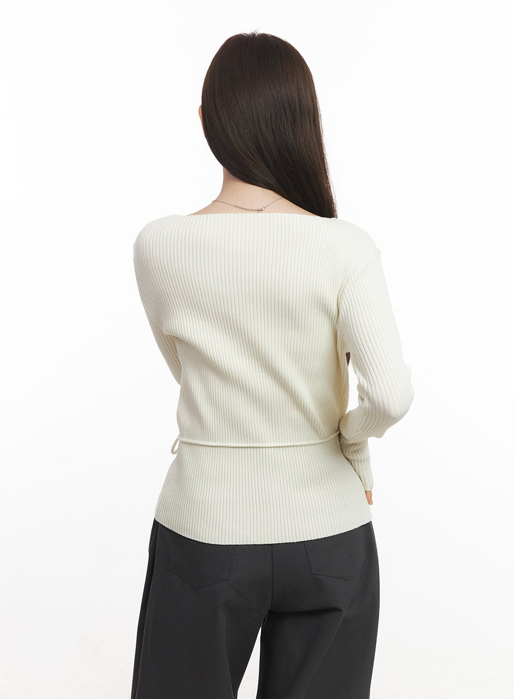 Asymmetric Ribbed Slim-Fit Sweater CA502