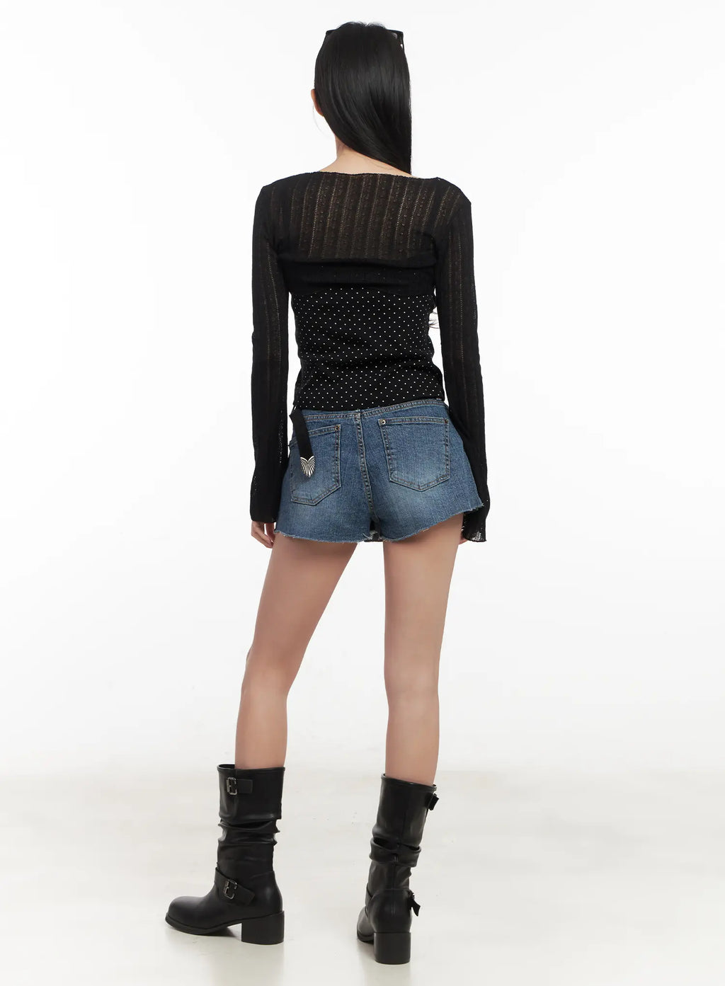 Ribbon Knit Cropped Cardigan CL501