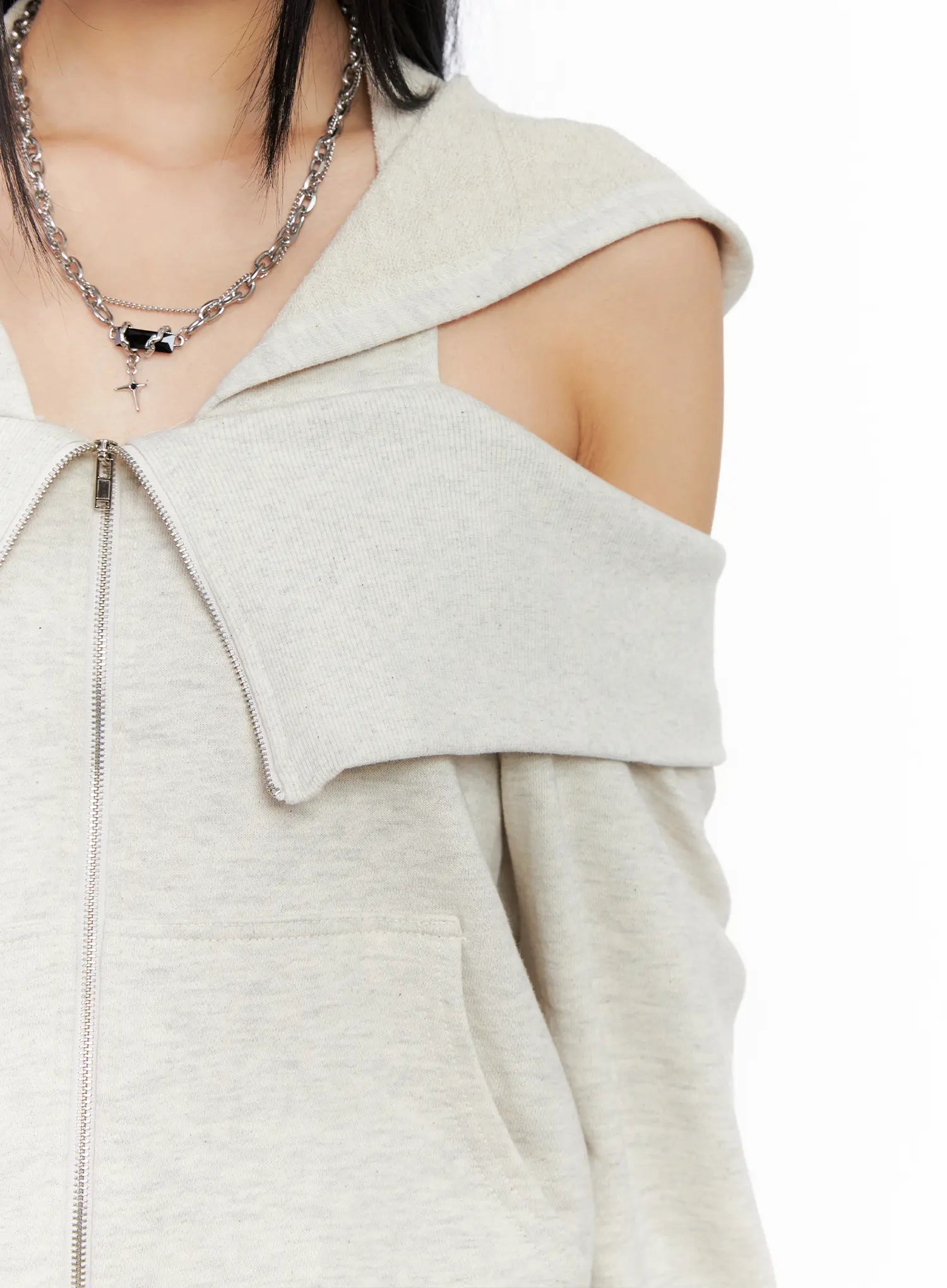 Off-Shoulder Hoodie Jacket CS509